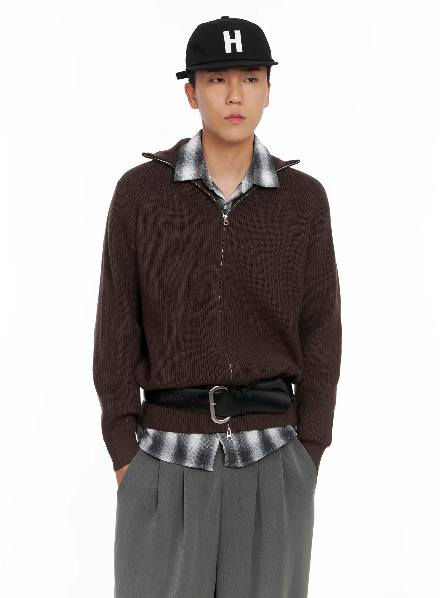 Men's Knit Zip-Up Sweater IS502 - Image 11