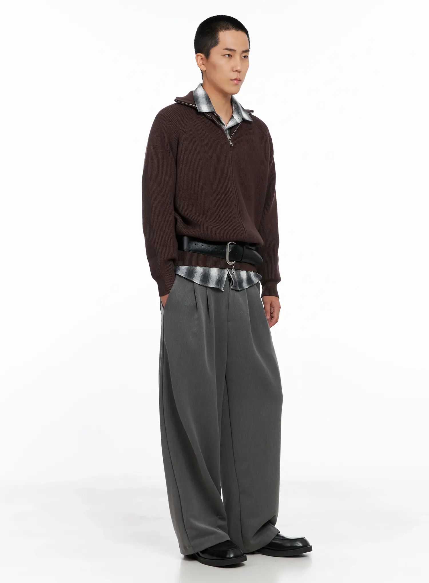 Men's Knit Zip-Up Sweater IS502 - Image 2