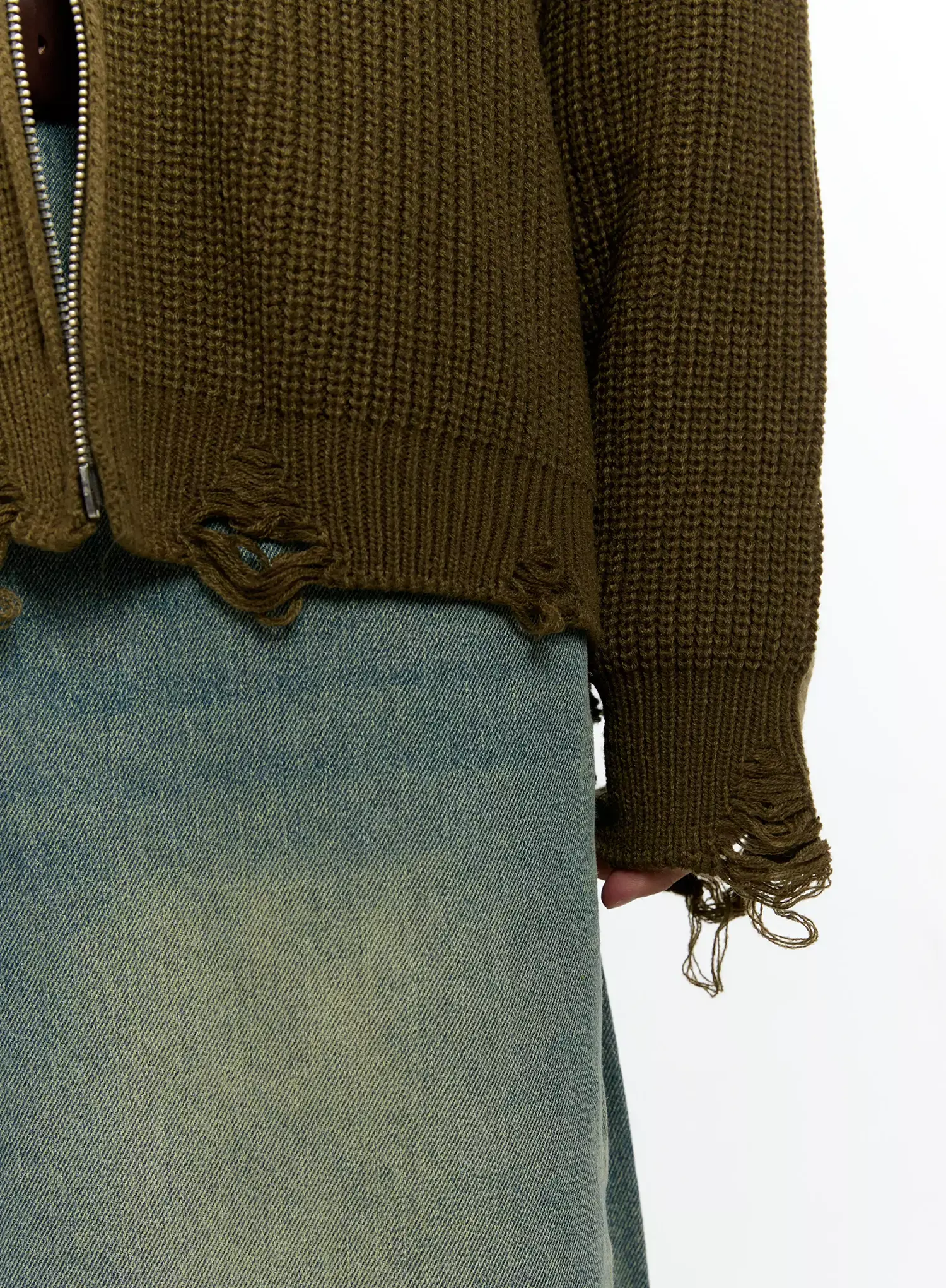 Men's Laser-Printed Knit Hooded Zip-Up IN525 - Image 12