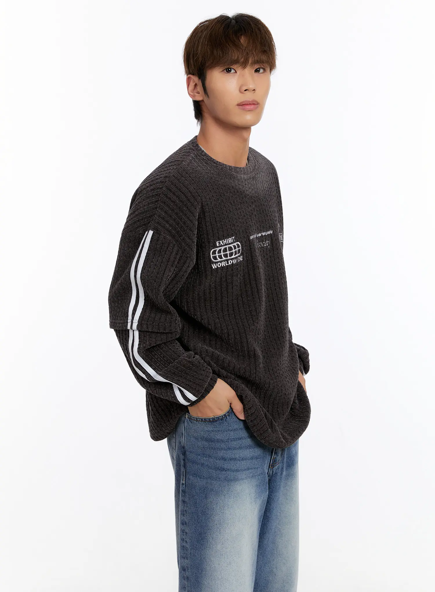 Men's Layered Long Sleeve Tee IN524 - Image 2