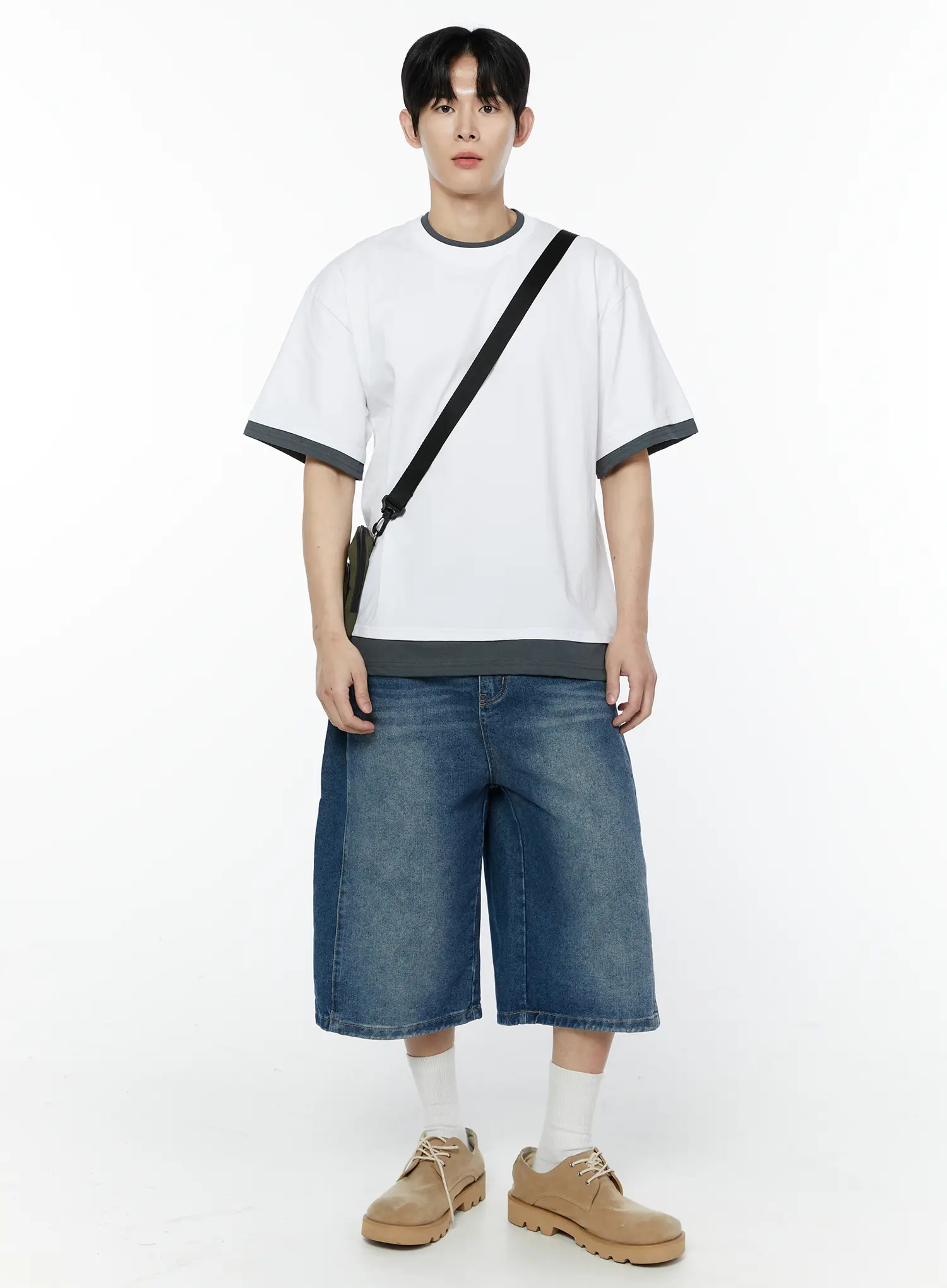 Men's Layered Oversized T-Shirt IA527 - Image 7