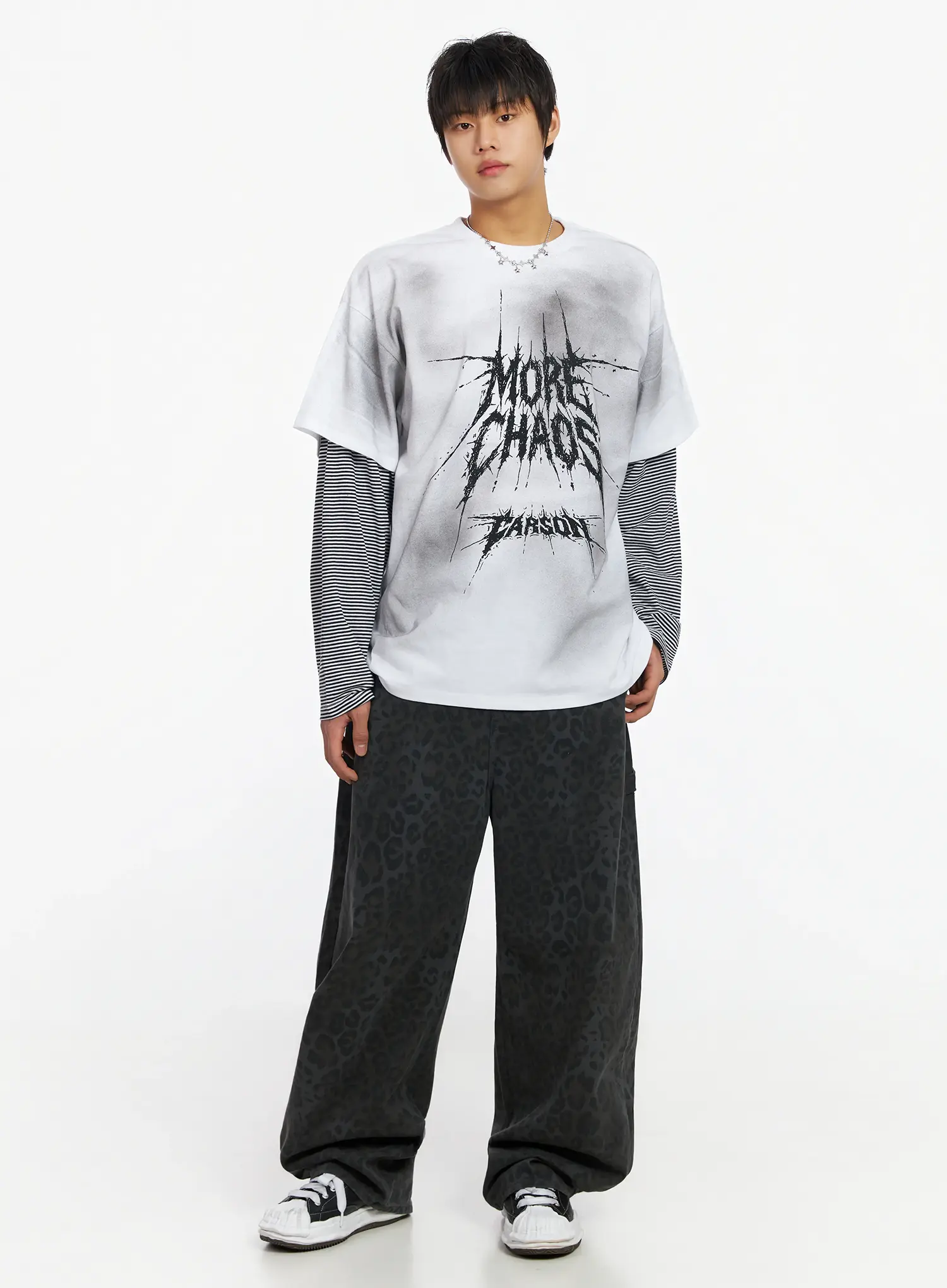 Men's Leopard Print Carpenter Pants IJ527 - Image 8