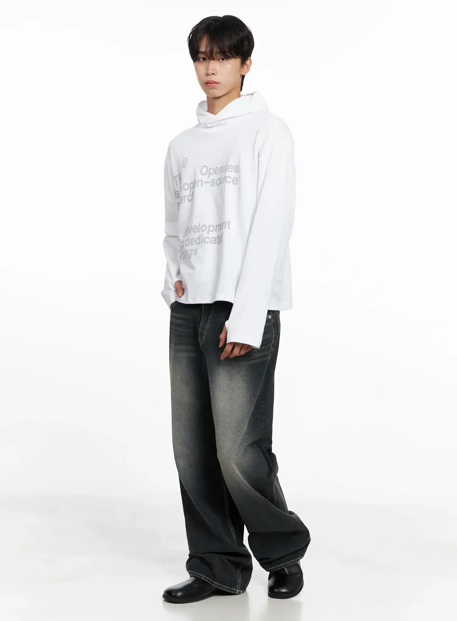 Men's Lettering Hand Warmer Hoodie IO517 - Image 13