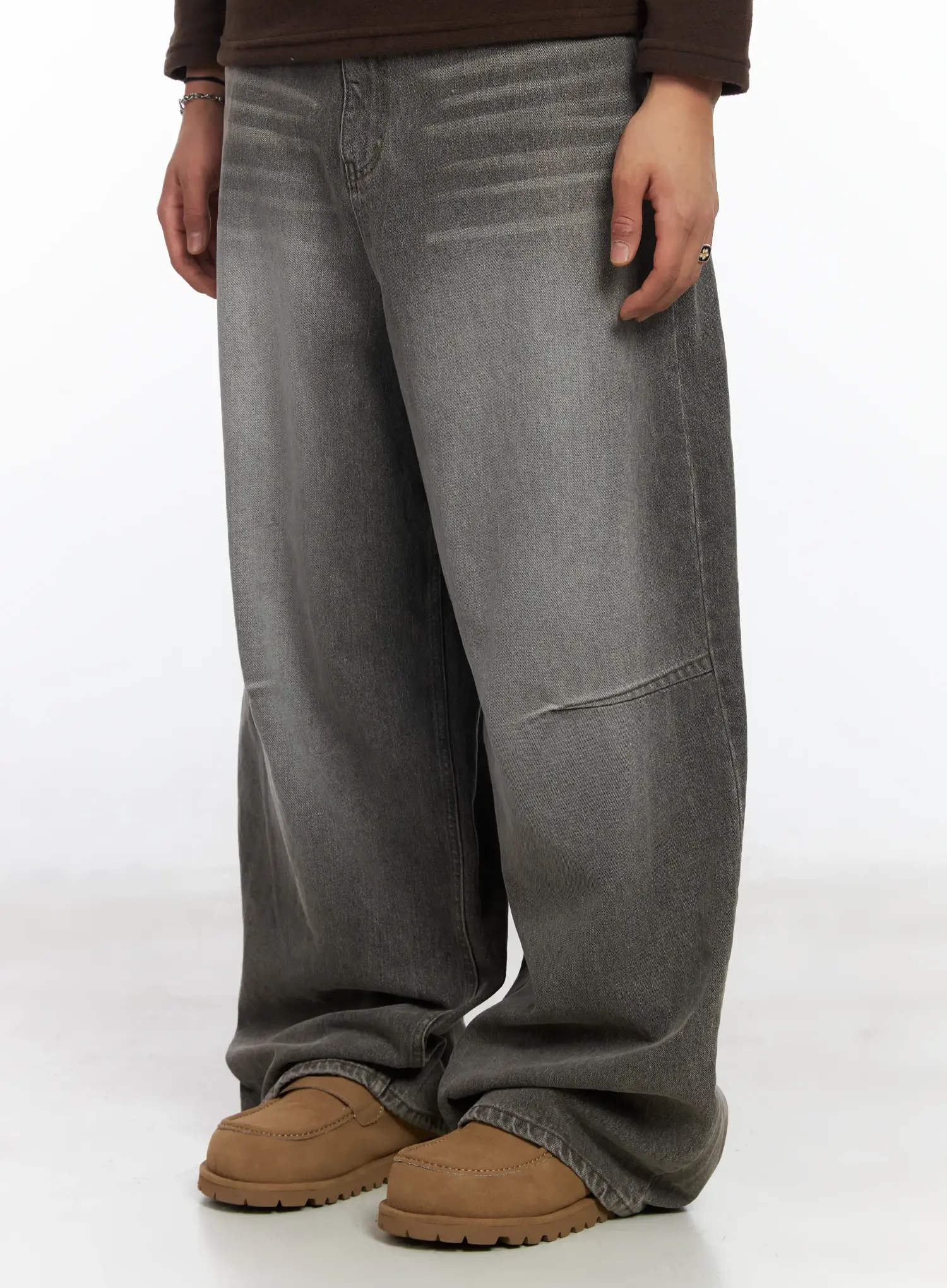 Men's Light Wash Wide Leg Jeans IF503 - Image 4