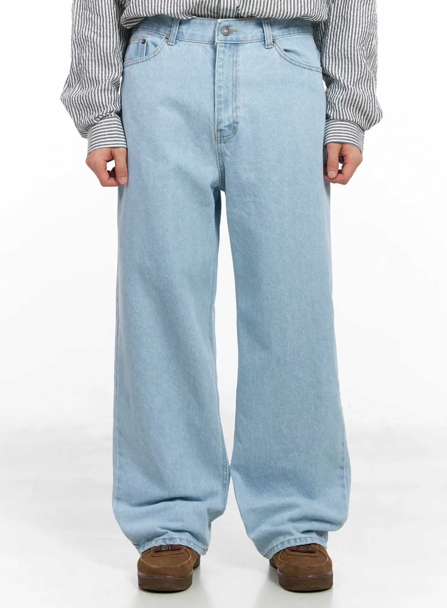 Men's Light Washed Wide Leg Jeans IM511