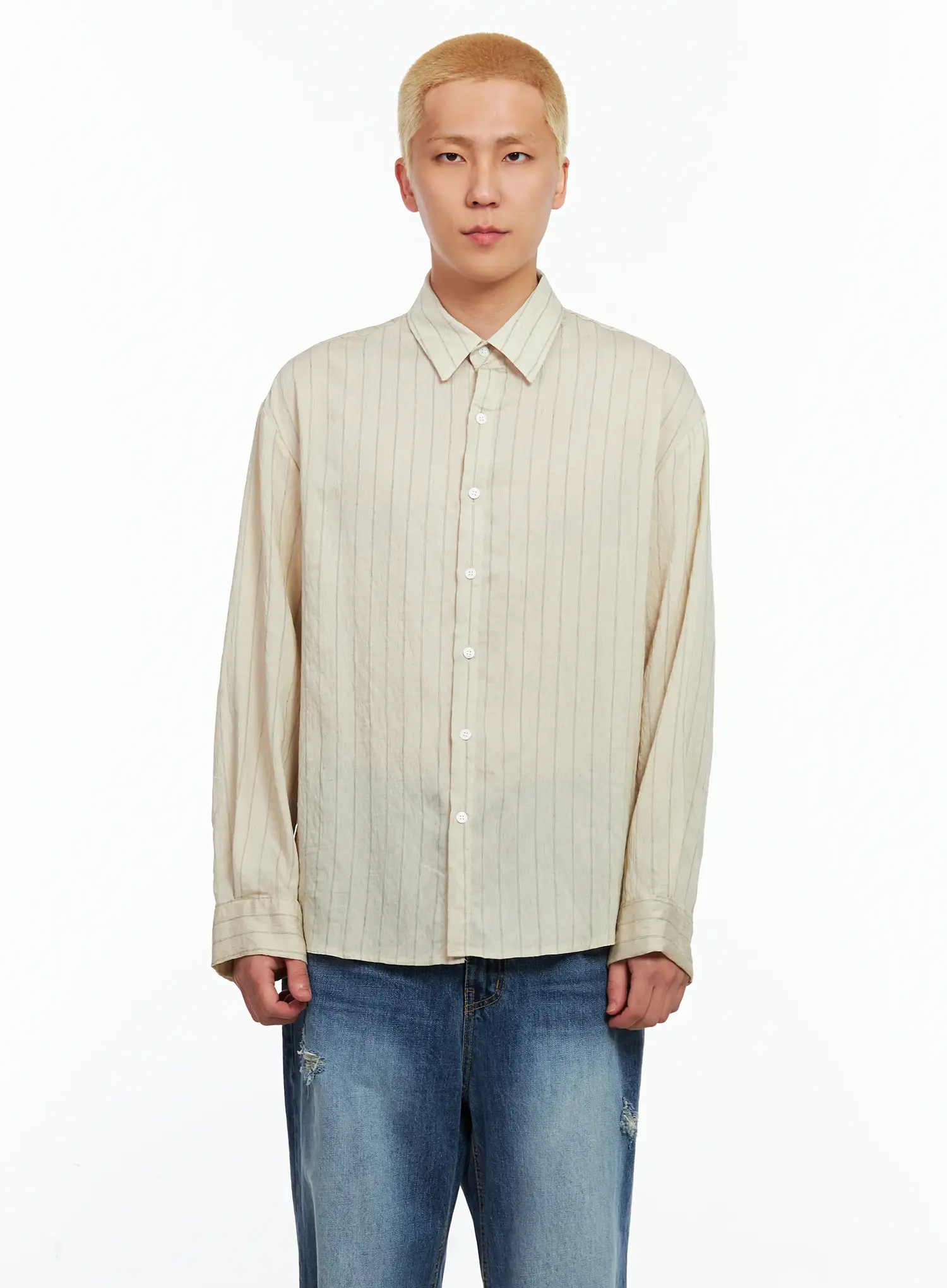 Men's Linen Button-Up Shirt IL514 - Image 15