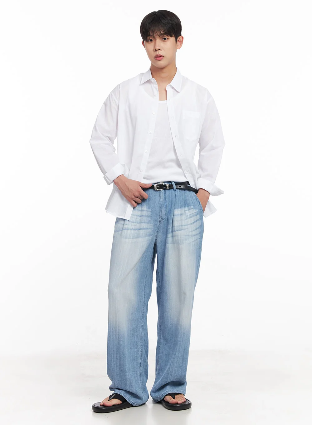 Men's Linen Collared Shirt IY522 - Image 11
