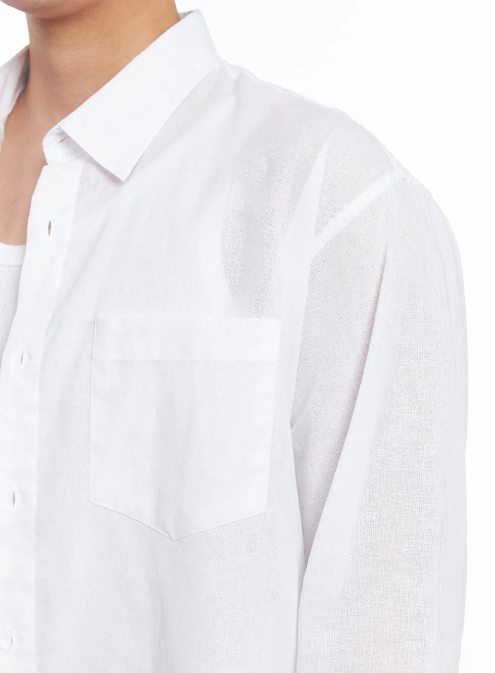 Men's Linen Collared Shirt IY522 - Image 5