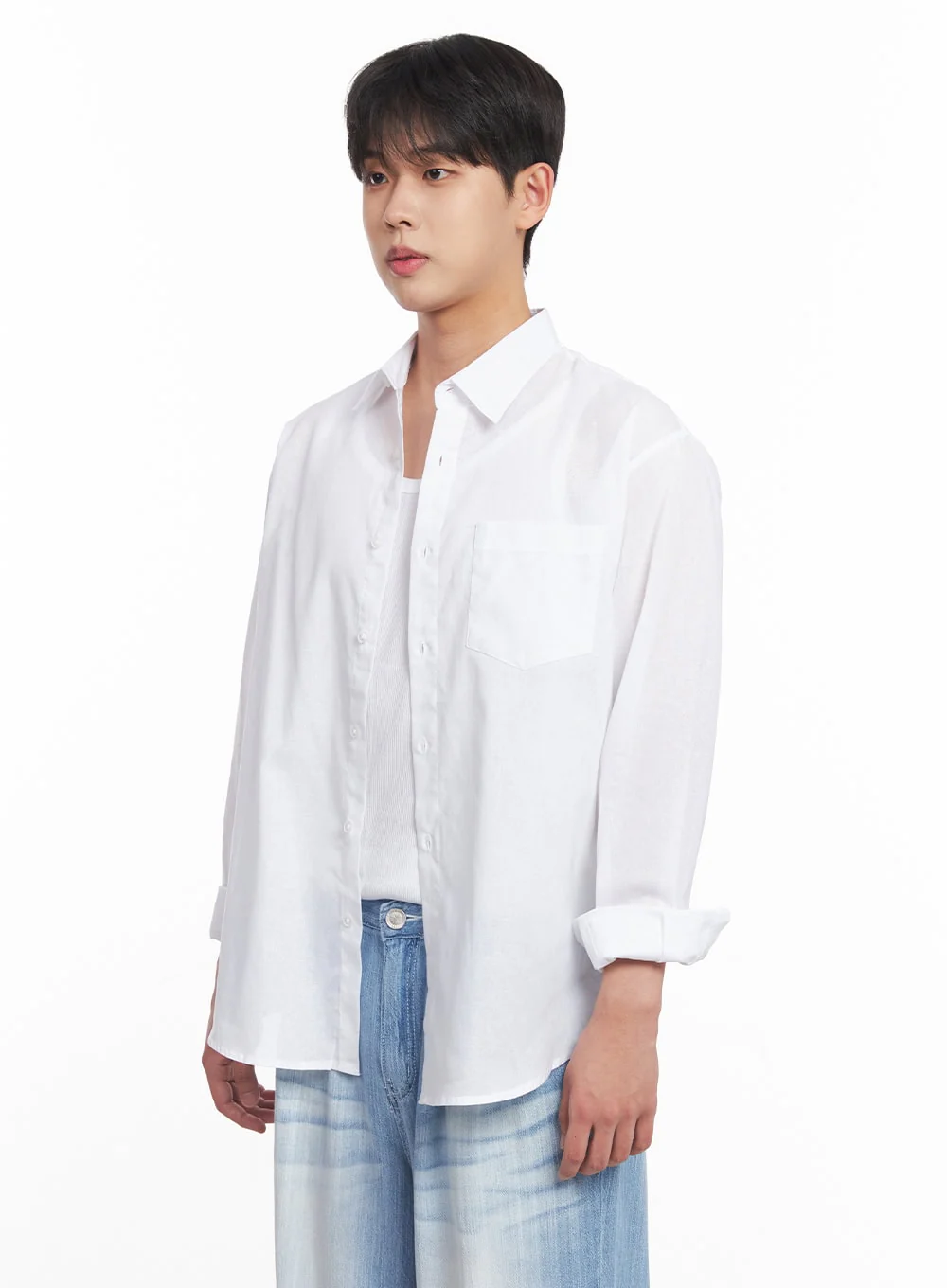 Men's Linen Collared Shirt IY522 - Image 6