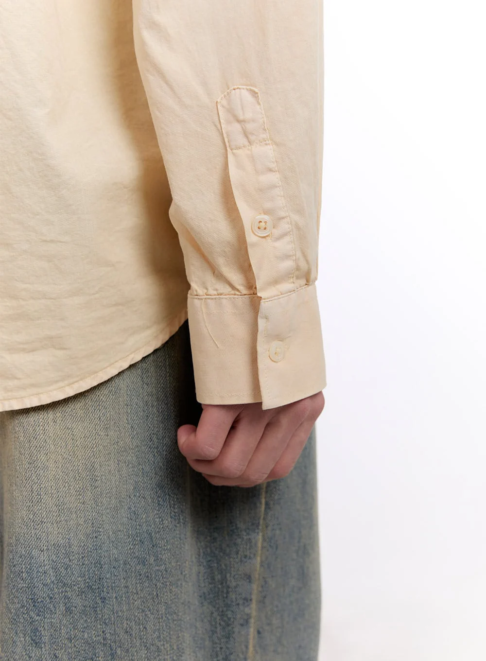 Men's Loose-Fit Long Sleeve Collared Shirt IM512 - Image 5