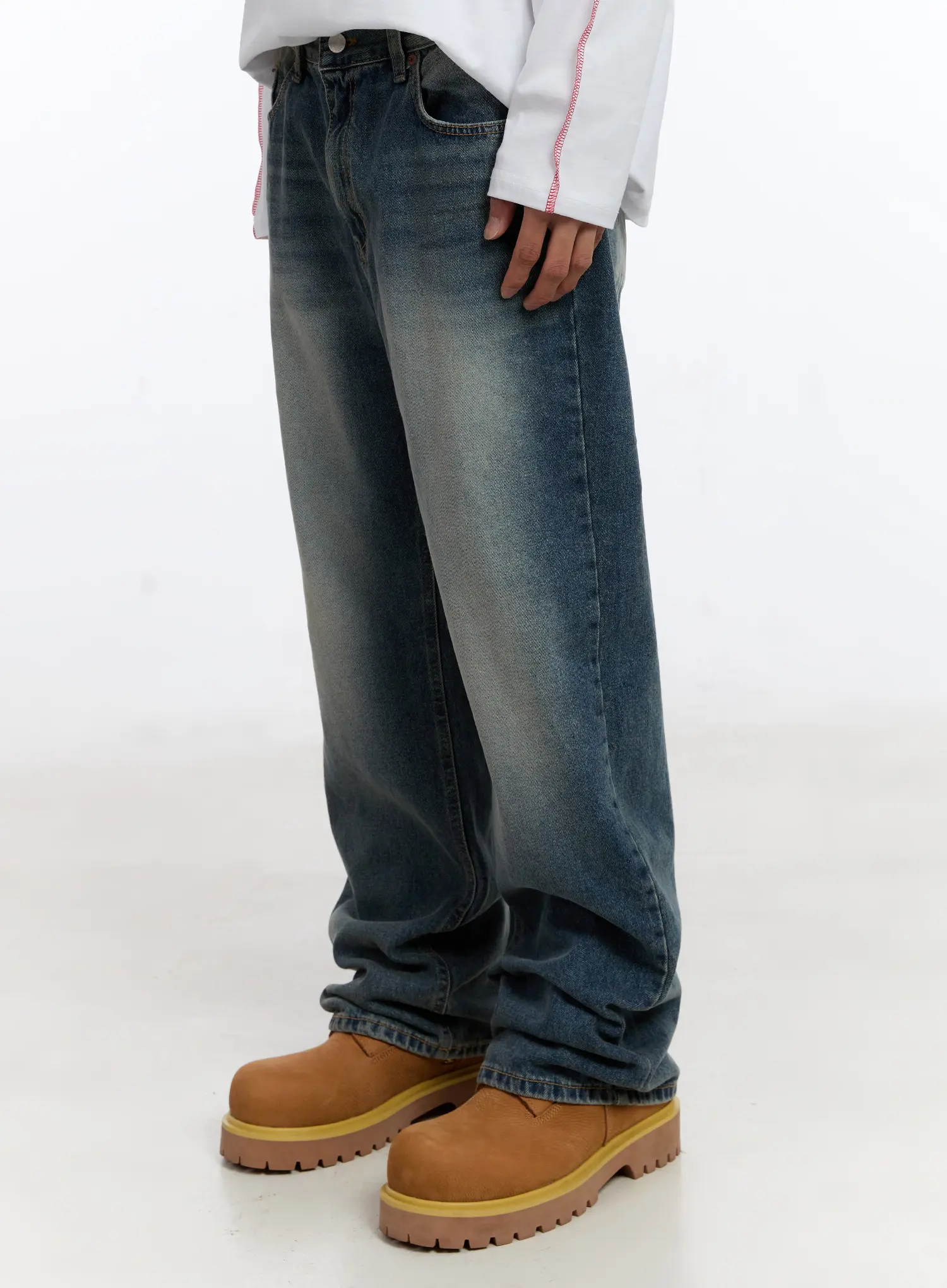 Men's Loose-Fit Straight Jeans IN528 - Image 4