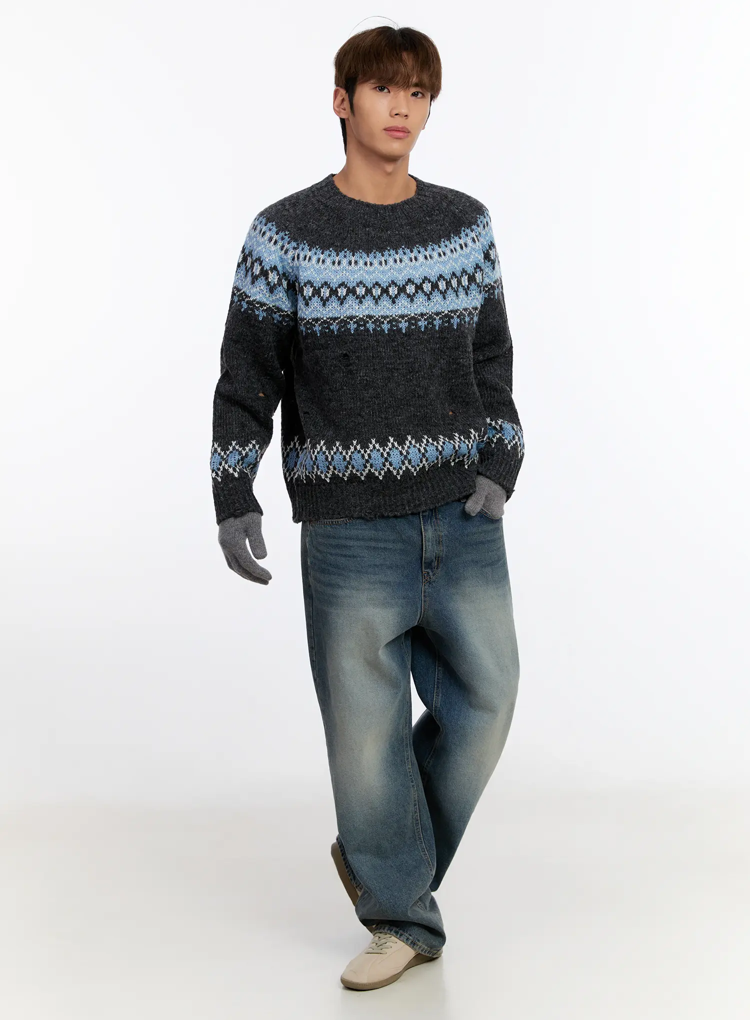 Men's Loose-Fit Straight Jeans IN528 - Image 8