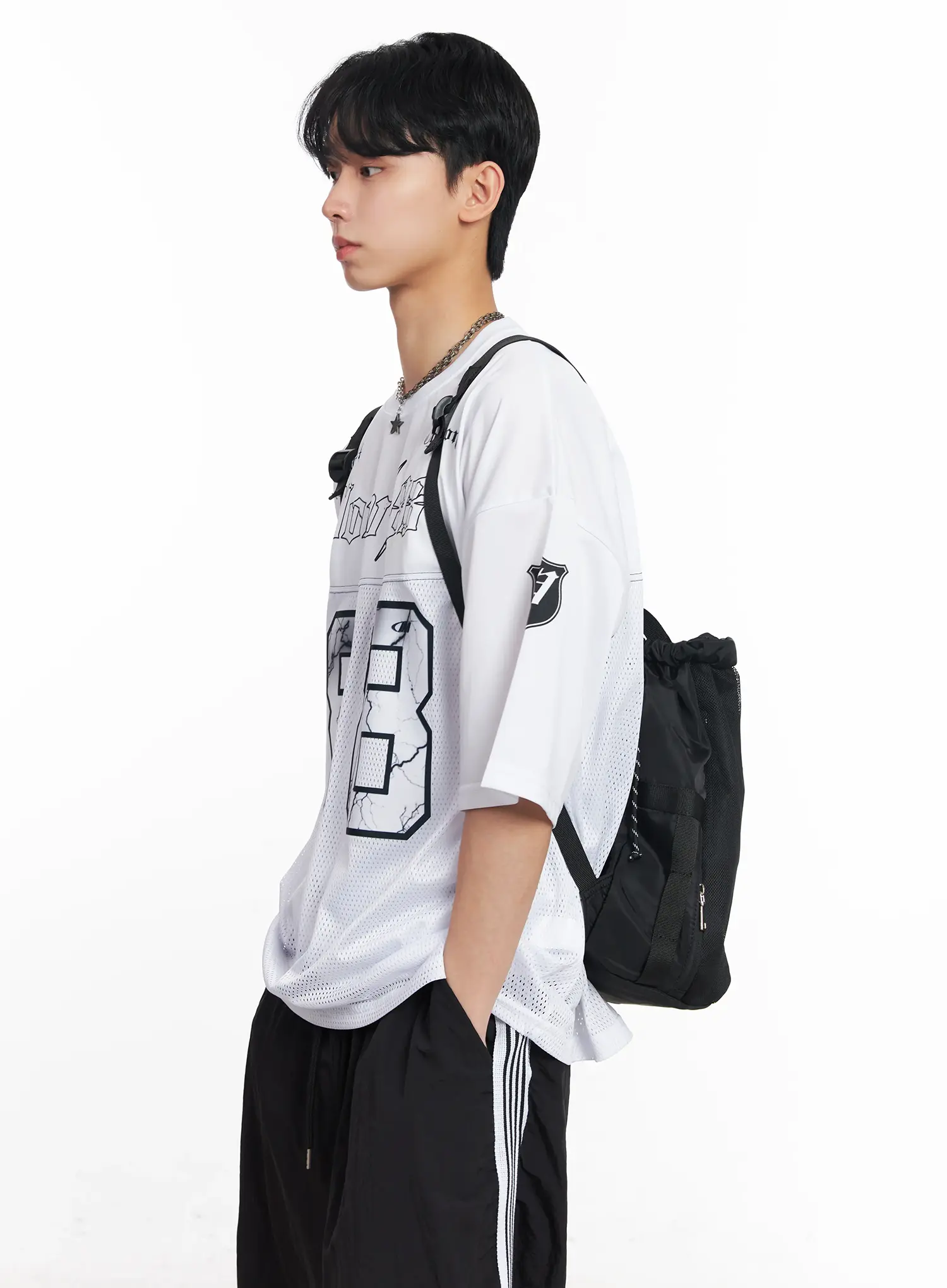 Men's Mesh Drawstring Backpack IL501 - Image 2