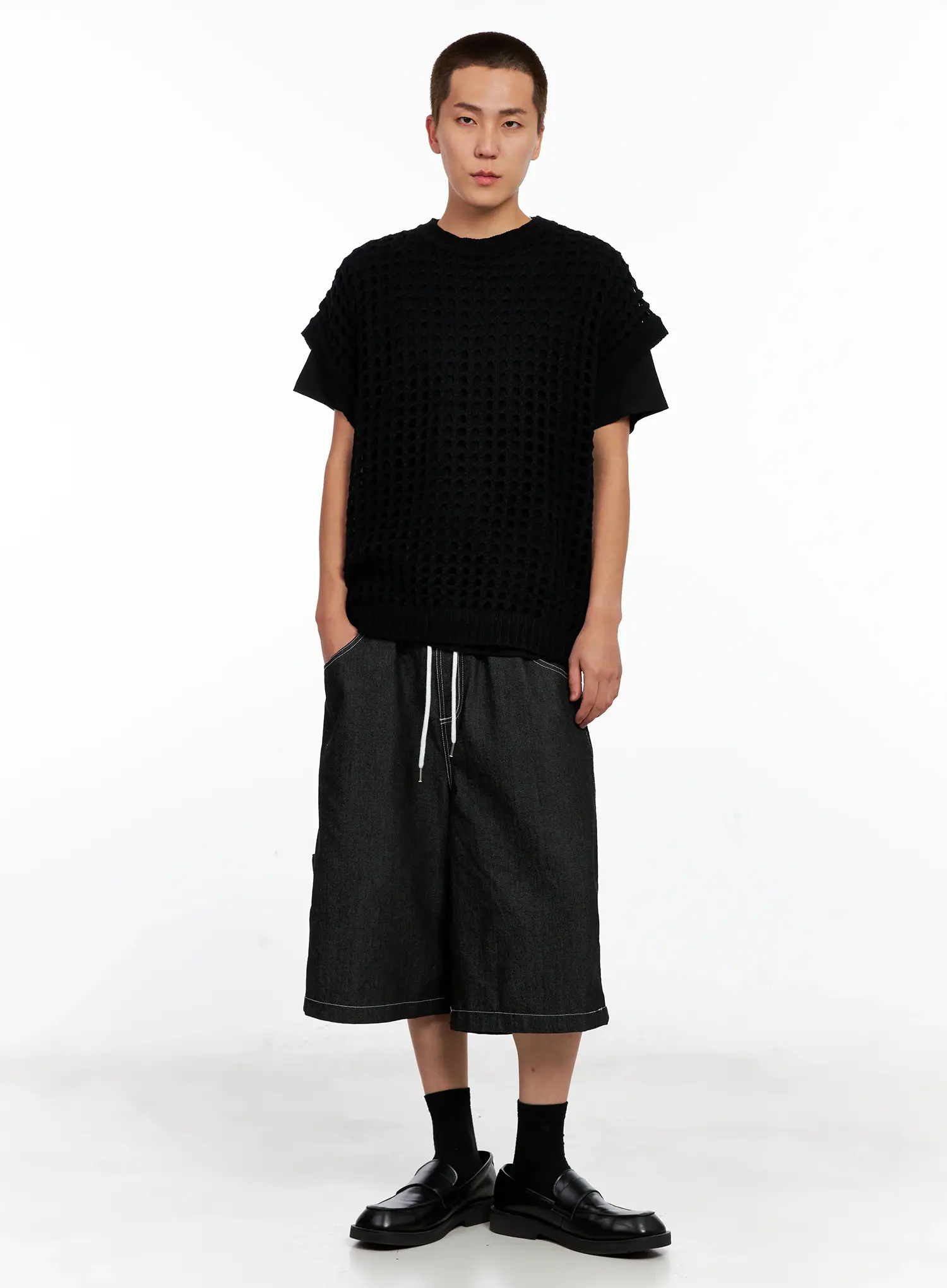 Men's Mesh Knit Vest IG508 - Image 2