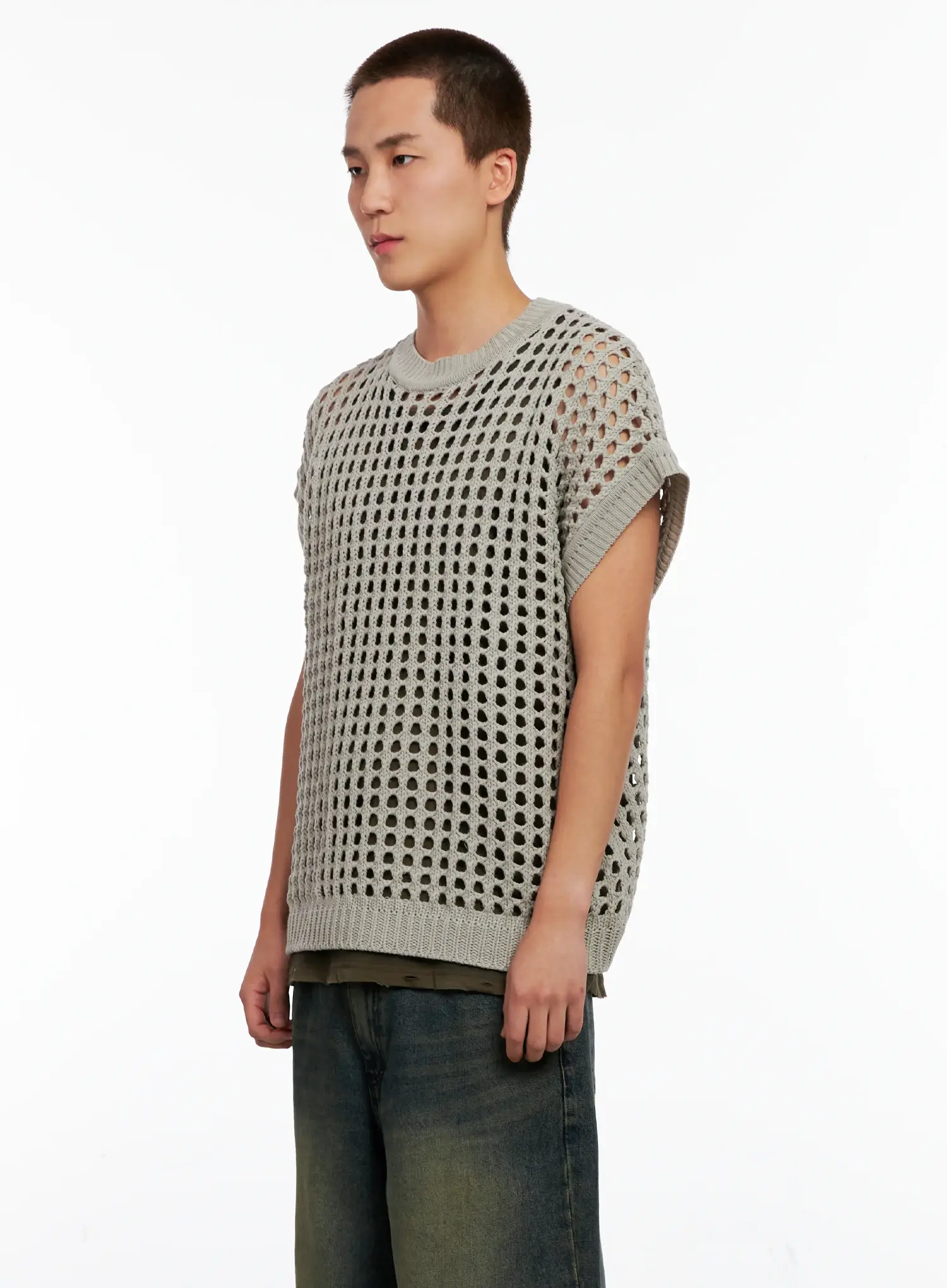 Men's Mesh Knit Vest IG508 - Image 4
