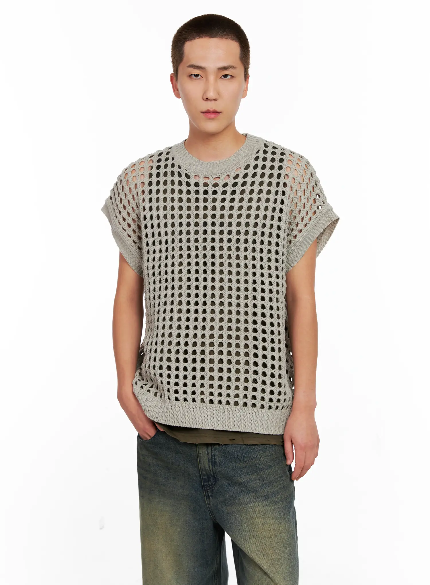 Men's Mesh Knit Vest IG508 - Image 7