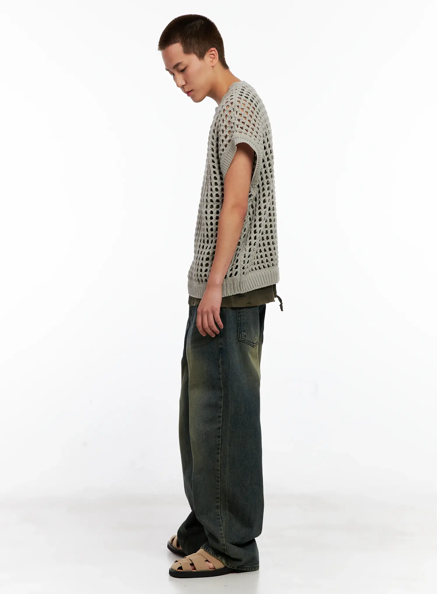 Men's Mesh Knit Vest IG508 - Image 9