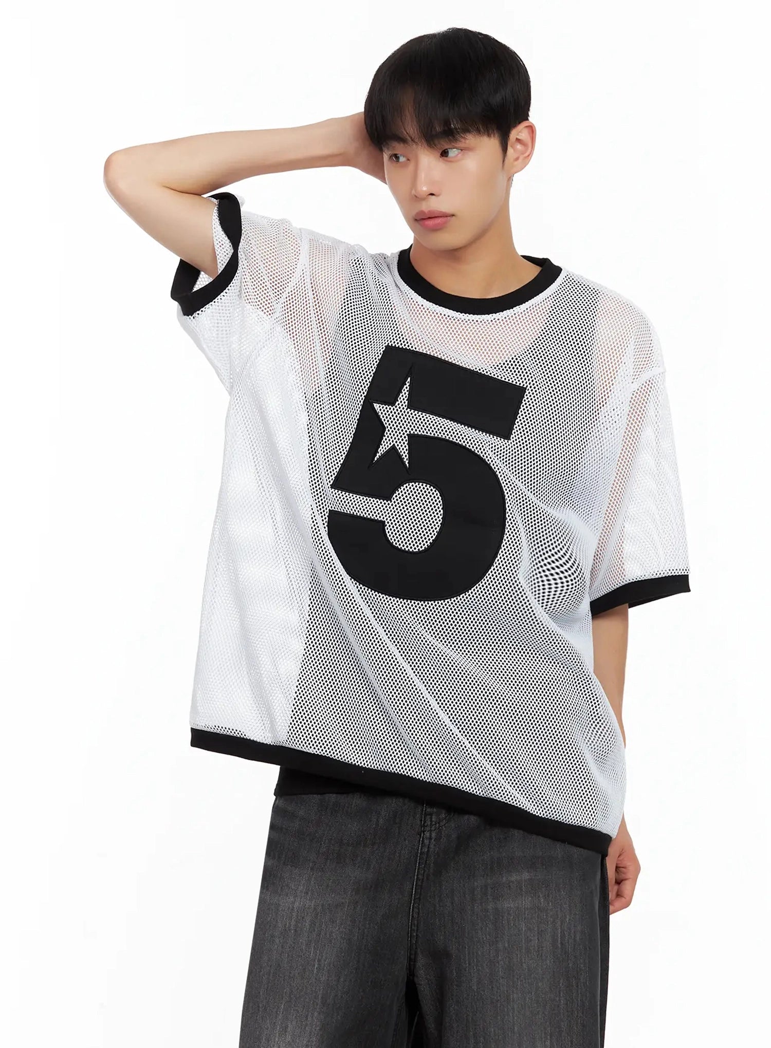 Men's Mesh Star Jersey Tee IL516 - Image 8
