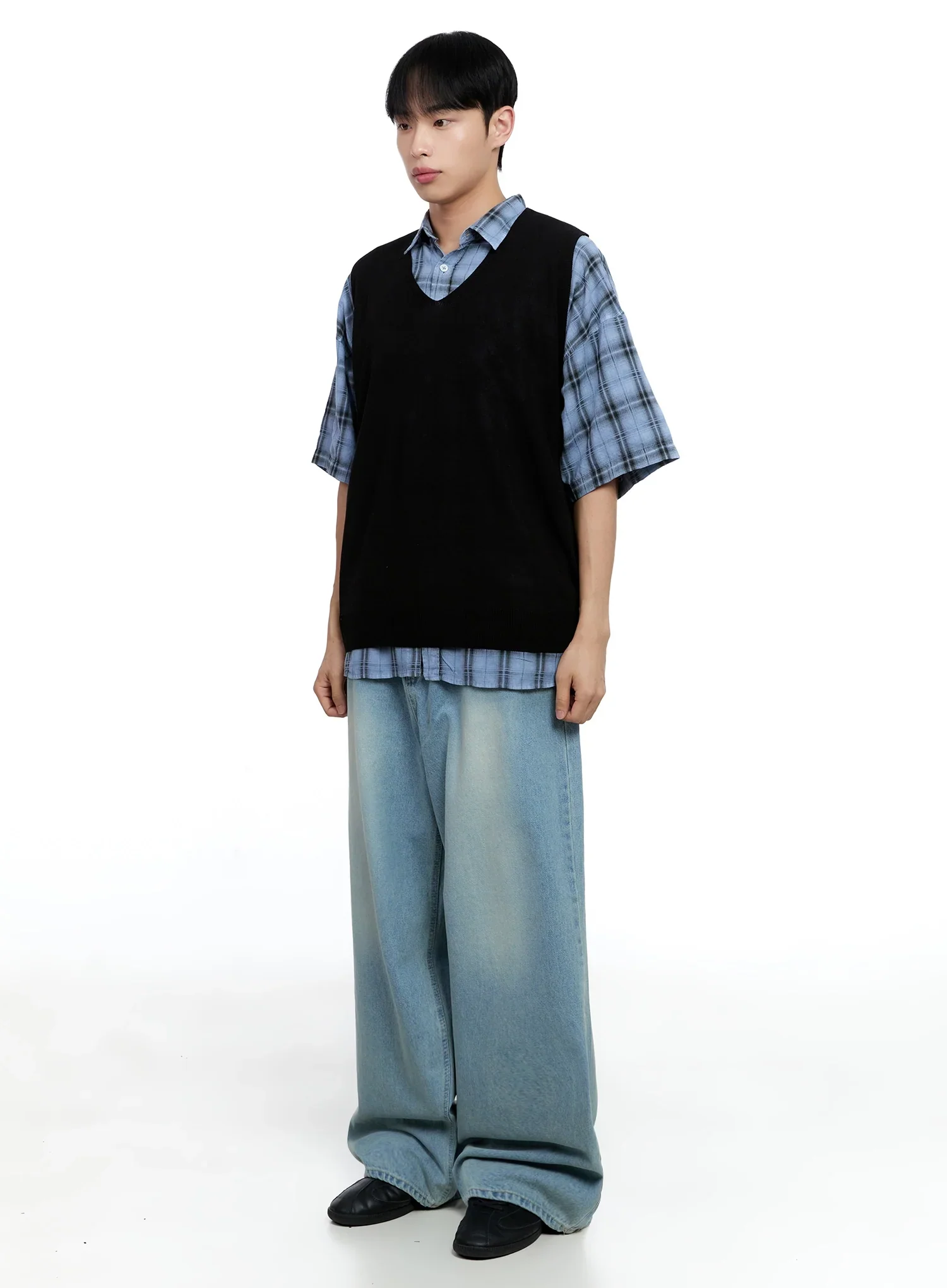 Men's Mid-Wash Baggy Jeans IG520 - Image 11