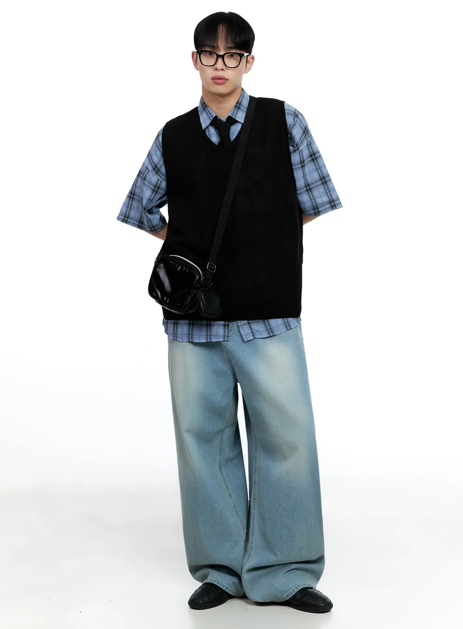 Men's Mid-Wash Baggy Jeans IG520 - Image 12