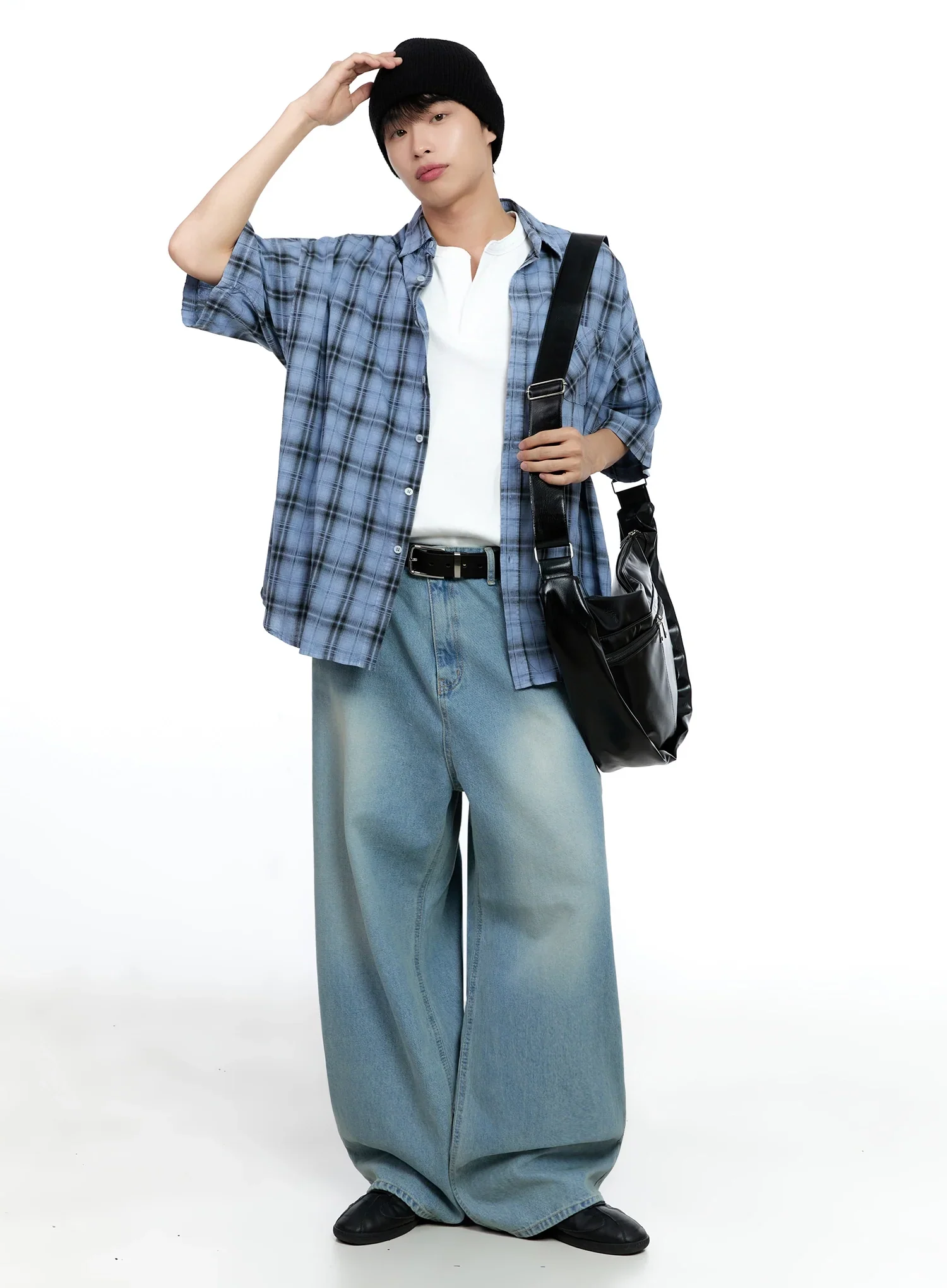 Men's Mid-Wash Baggy Jeans IG520 - Image 13