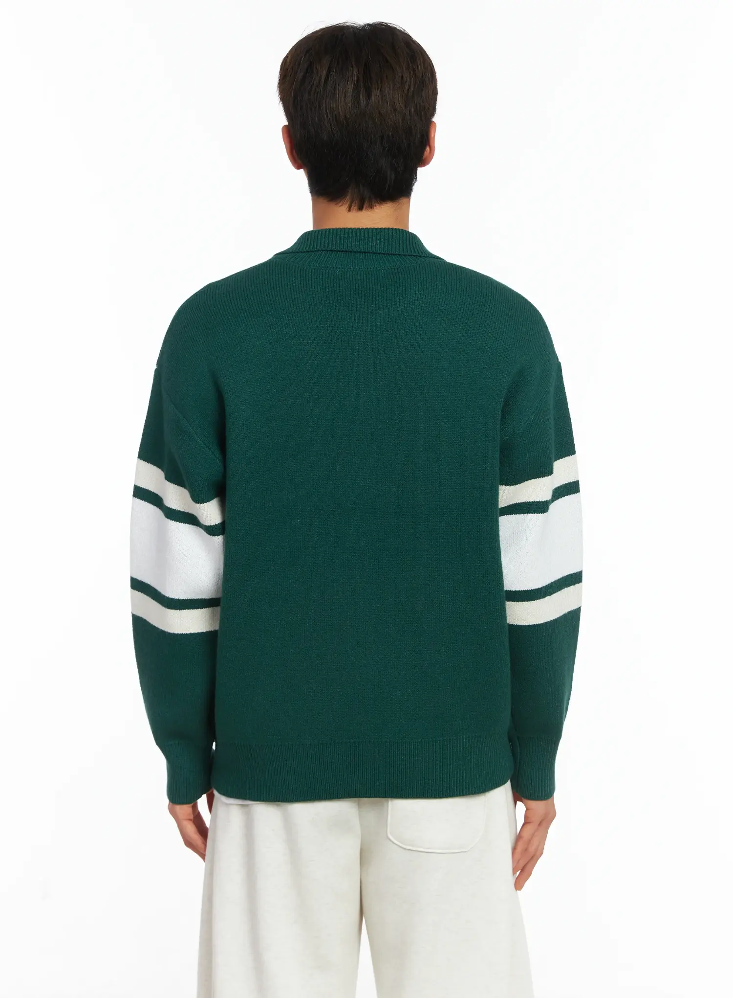 Men's New York Collar Zip-Up Cardigan IJ514 - Image 5