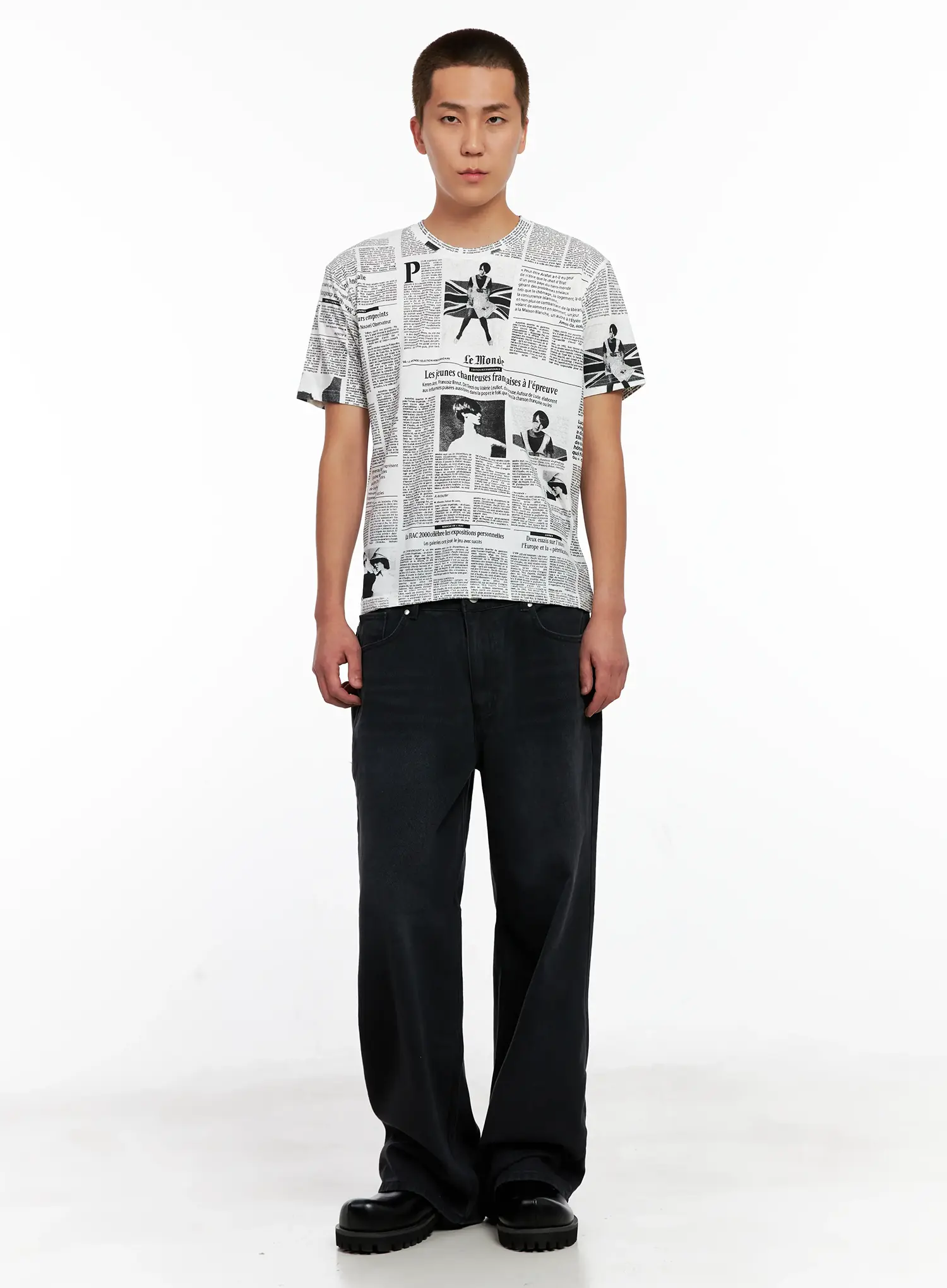 Men's Newspaper Graphic Tee IG511 - Image 8