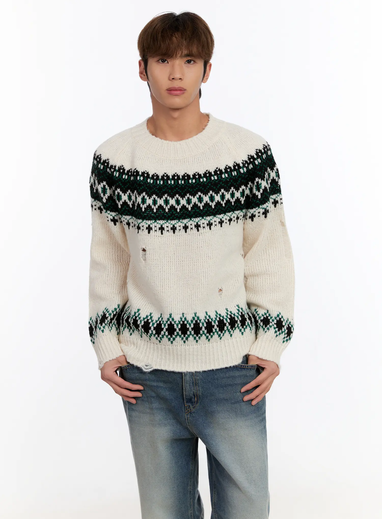 Men's Nordic Knit Sweater IN528 - Image 6