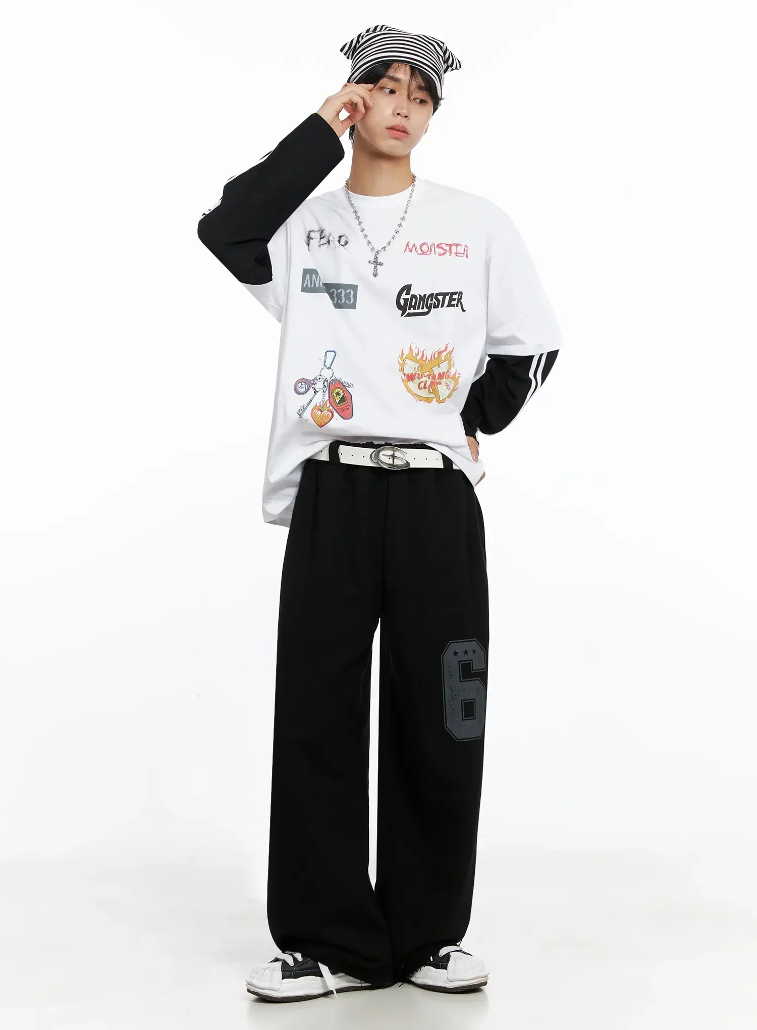 Men's Number Graphic Sweatpants IO516 - Image 2
