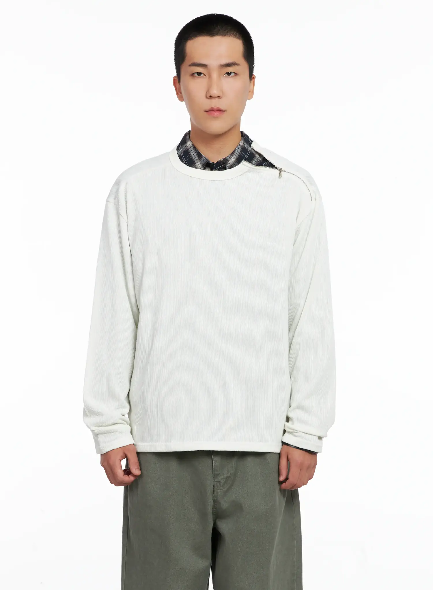 Men's One-Shoulder Zip Long Sleeve IG529 - Image 11