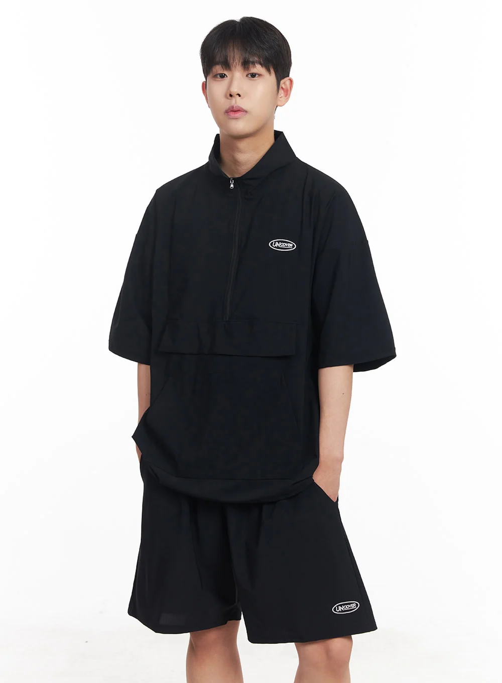 Men's Oversize Half-Zip Windbreaker Top IA525