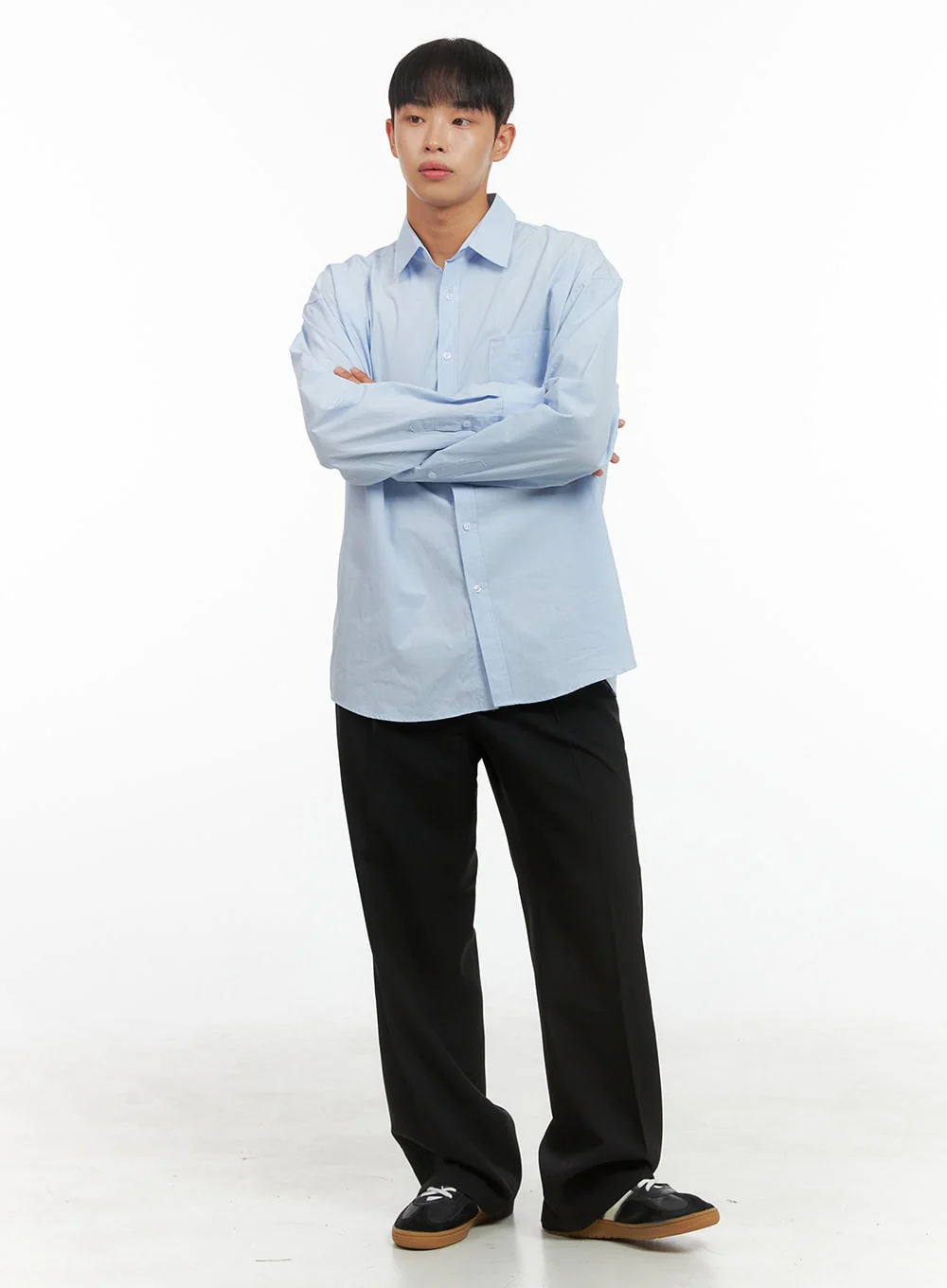 Men's Oversized Basic Cotton Shirt IS419 - Image 2