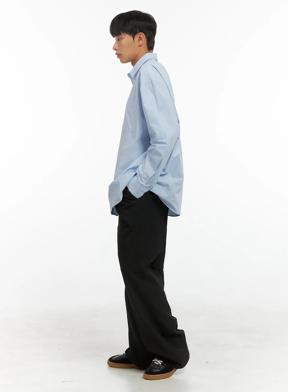 Men's Oversized Basic Cotton Shirt IS419 - Image 7