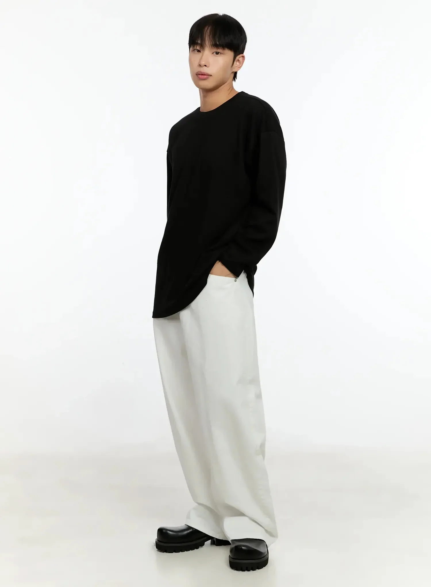 Men's Oversized Basic Long Sleeve Top IN506 - Image 12