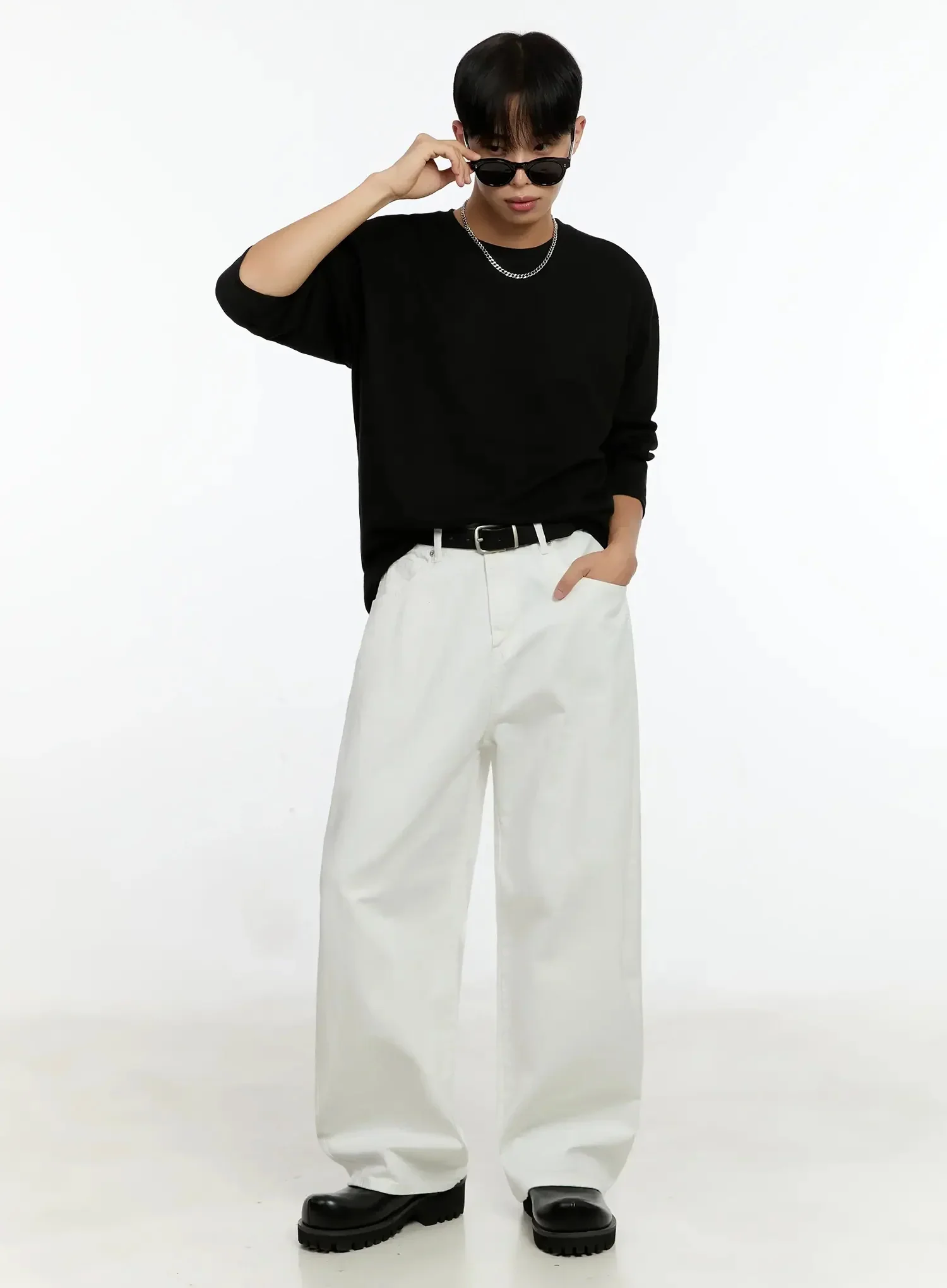 Men's Oversized Basic Long Sleeve Top IN506 - Image 13