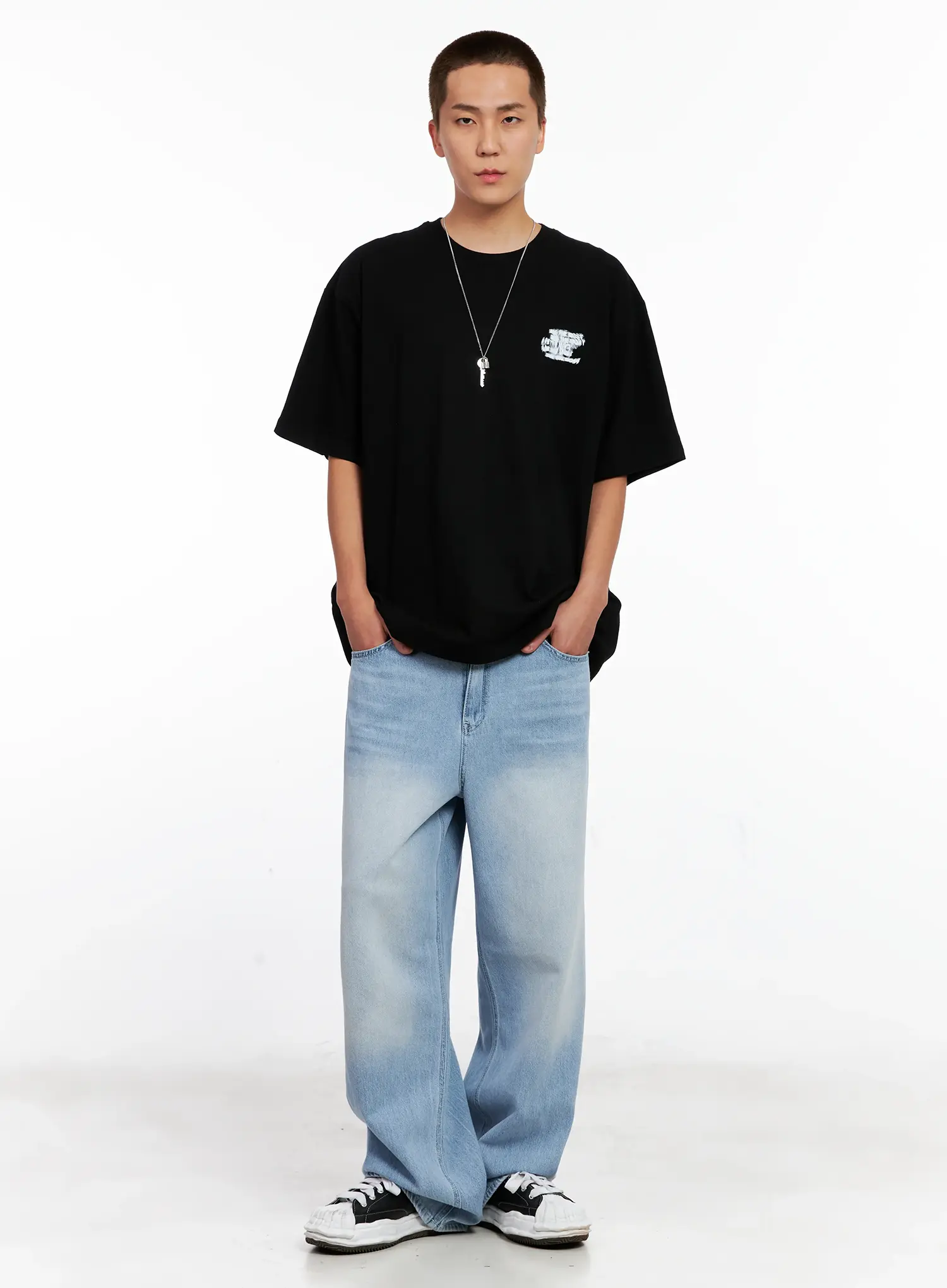 Men's Oversized Blurred Graphic Tee IG508 - Image 13