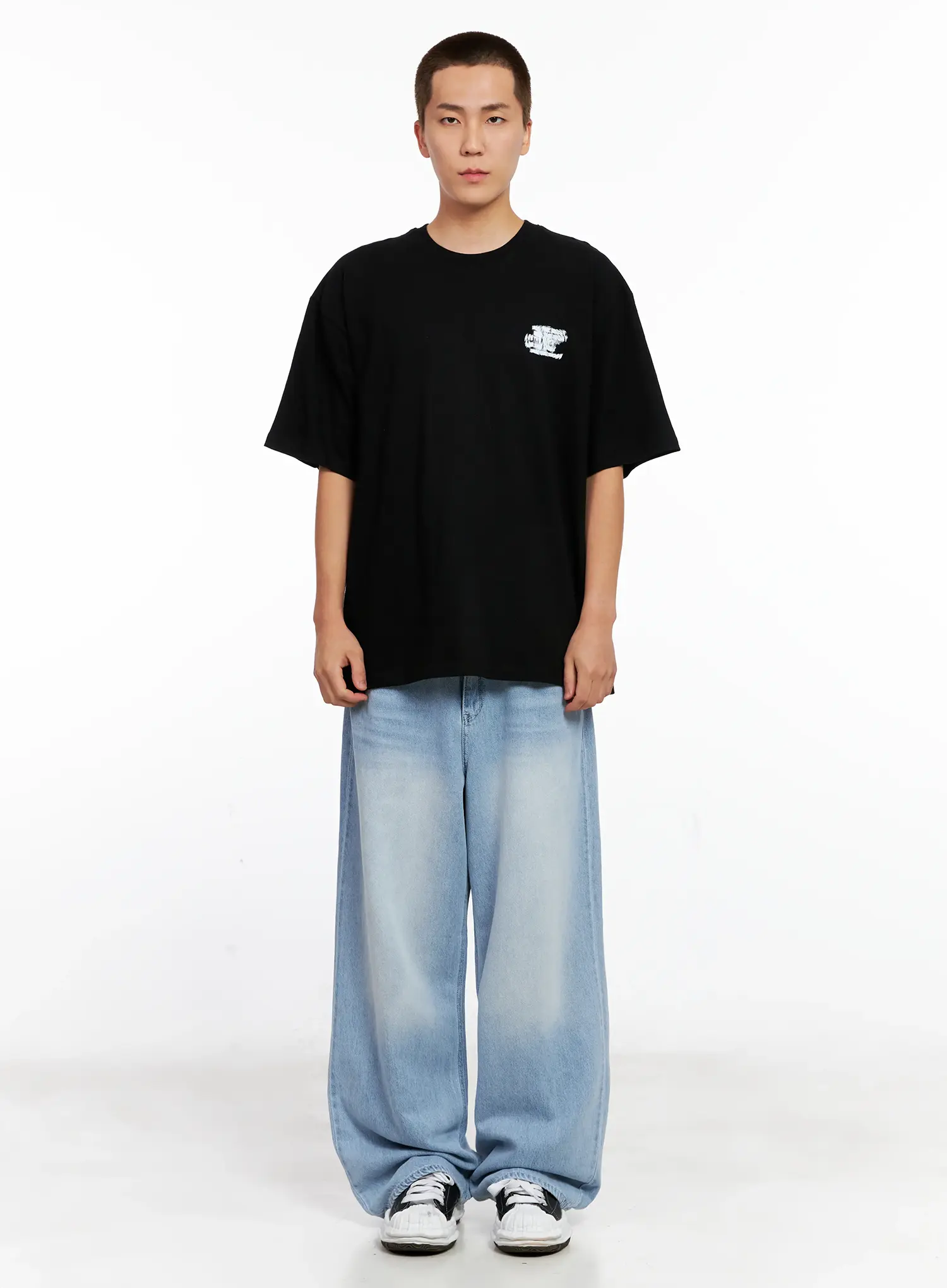 Men's Oversized Blurred Graphic Tee IG508 - Image 3