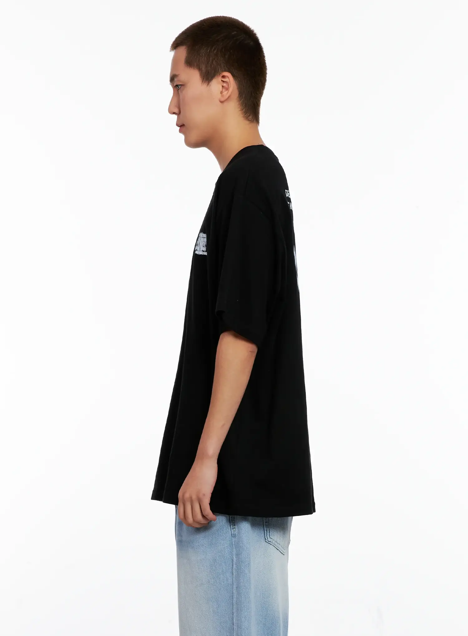 Men's Oversized Blurred Graphic Tee IG508 - Image 5