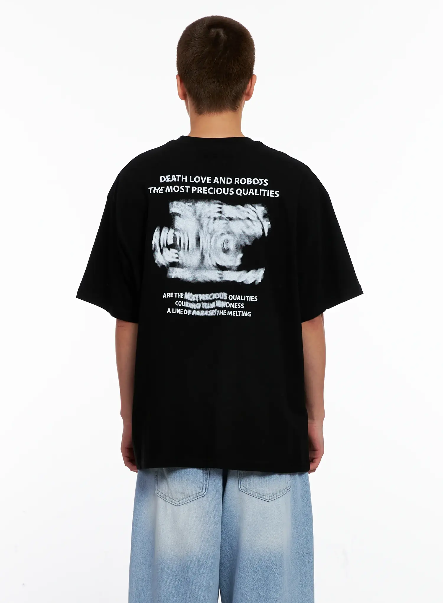 Men's Oversized Blurred Graphic Tee IG508 - Image 6