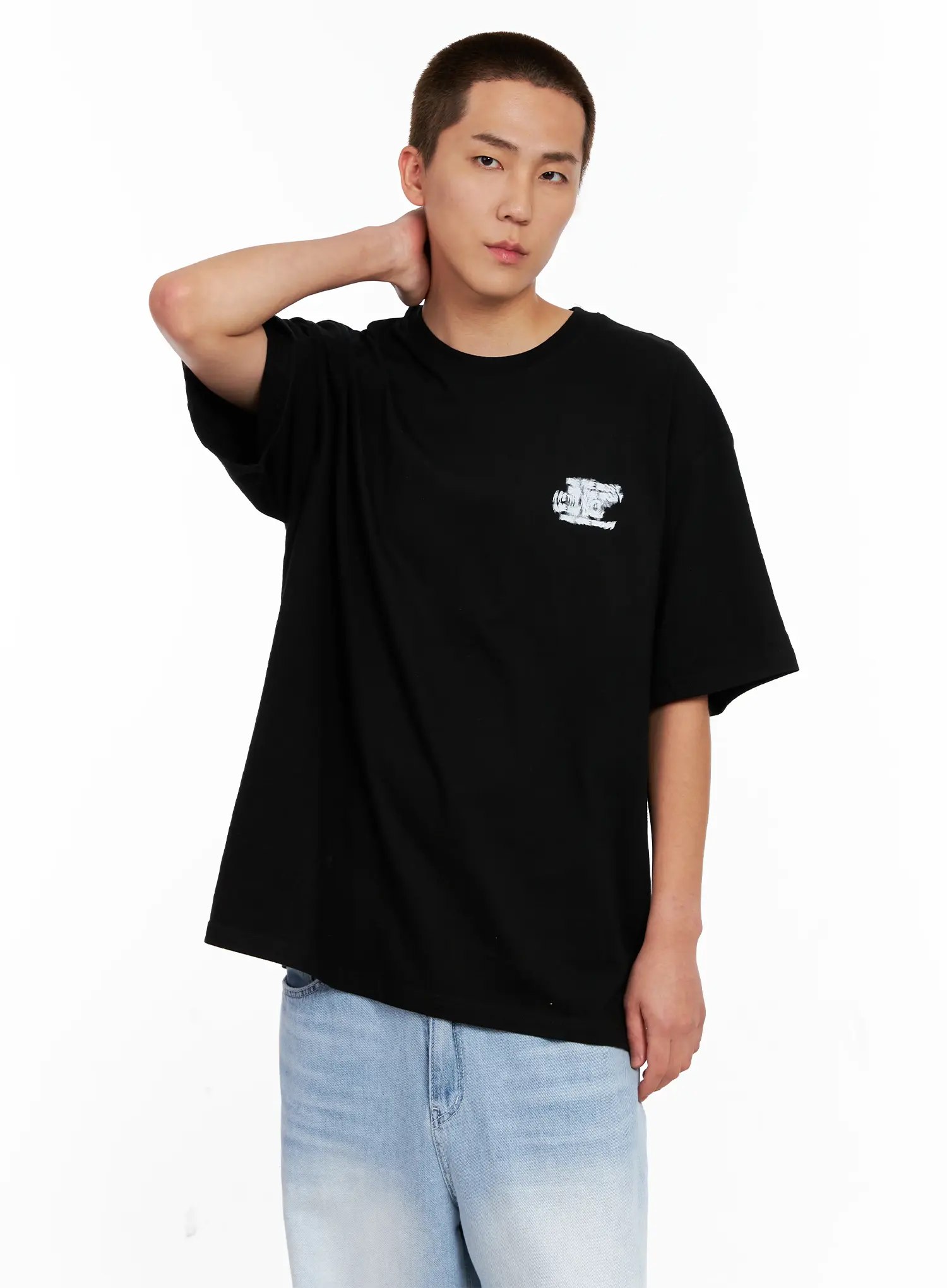 Men's Oversized Blurred Graphic Tee IG508 - Image 7