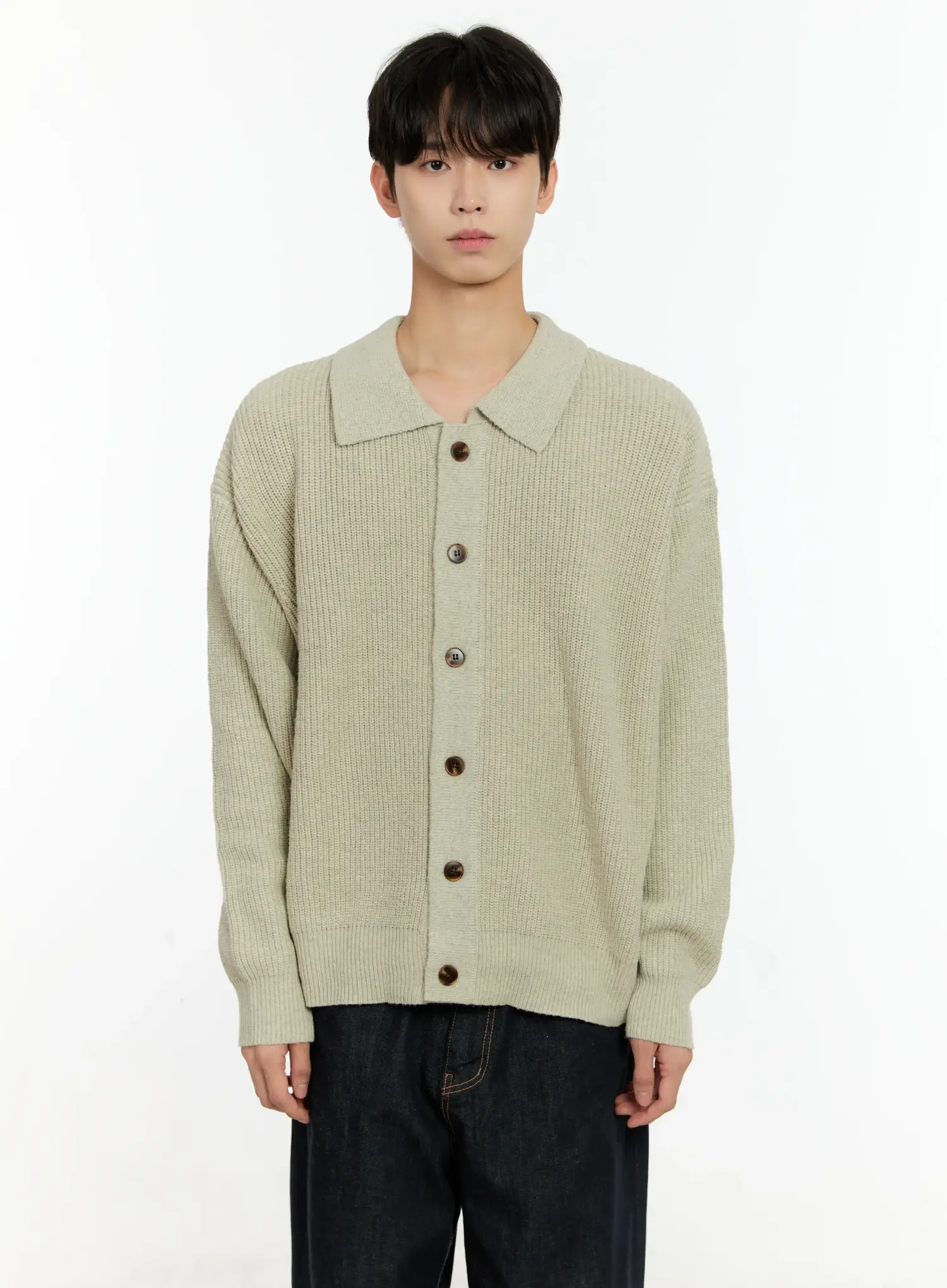 Men's Oversized Button-Up Cardigan IN503 - Image 12