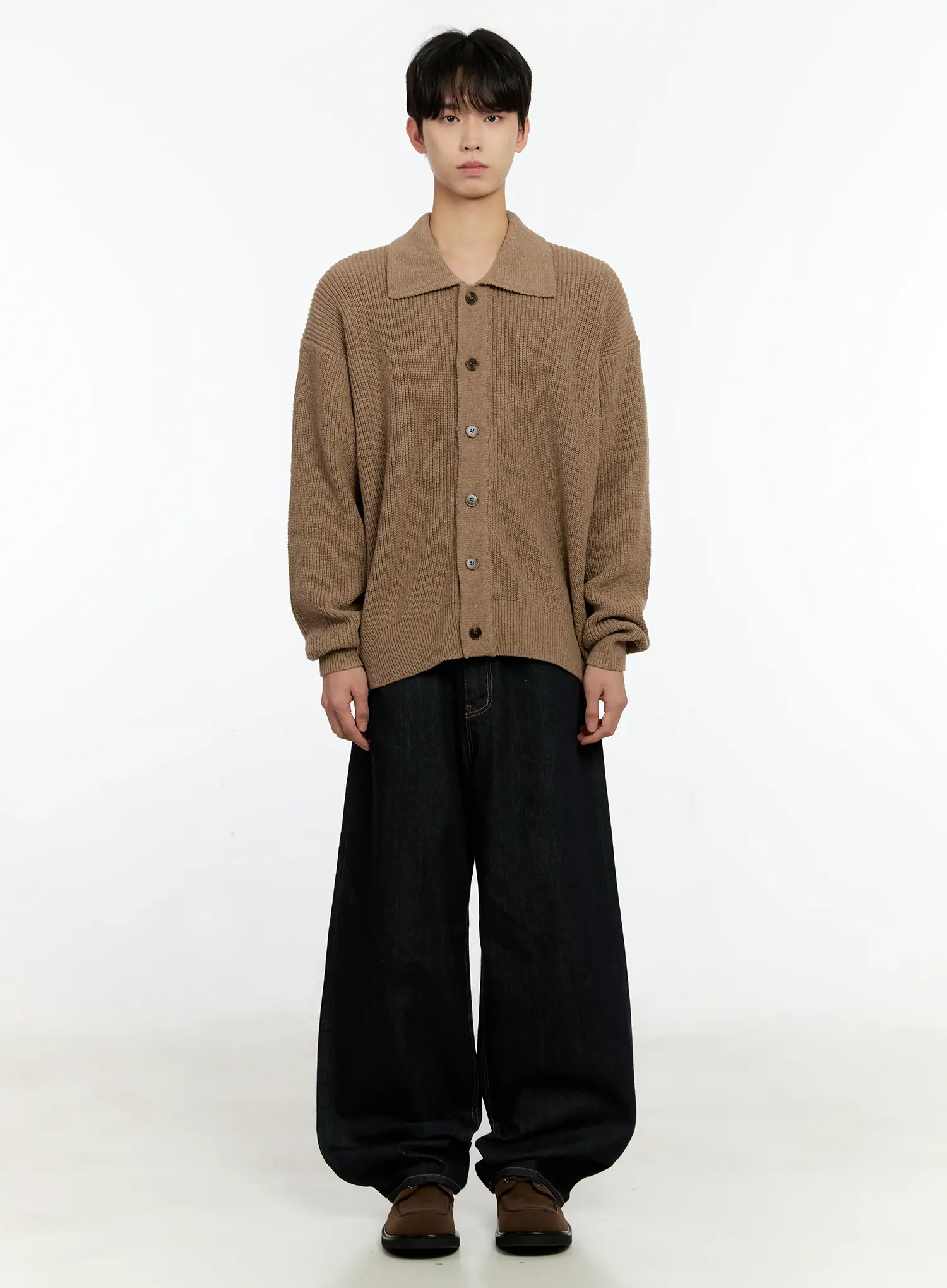 Men's Oversized Button-Up Cardigan IN503 - Image 3