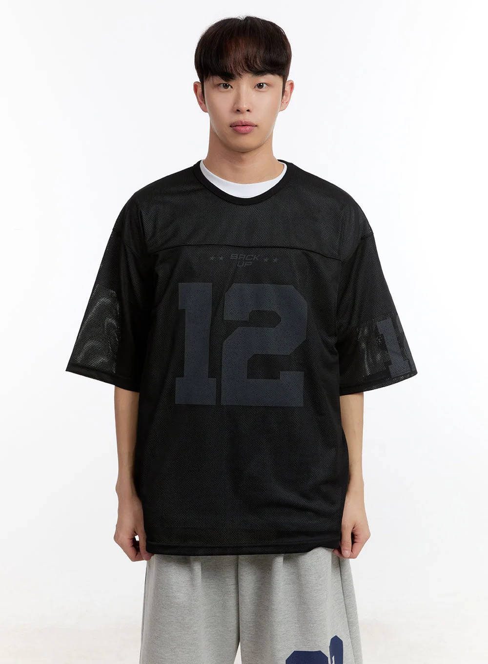 Men's Oversized Graphic Mesh T-Shirt IA504 - Image 15