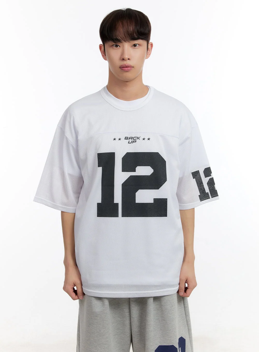 Men's Oversized Graphic Mesh T-Shirt IA504 - Image 16