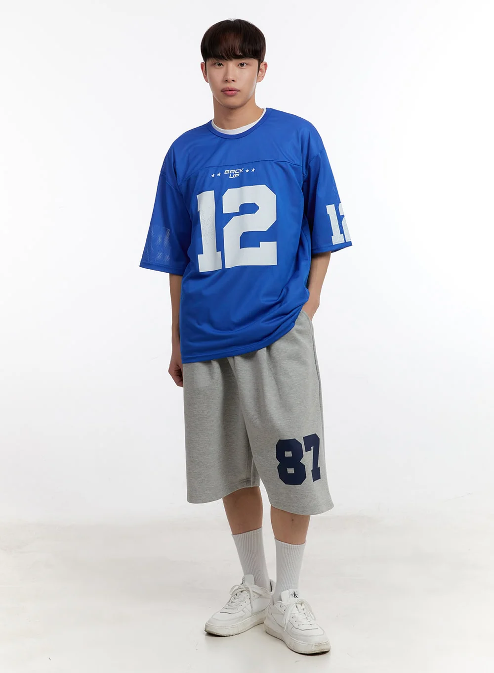 Men's Oversized Graphic Mesh T-Shirt IA504 - Image 2