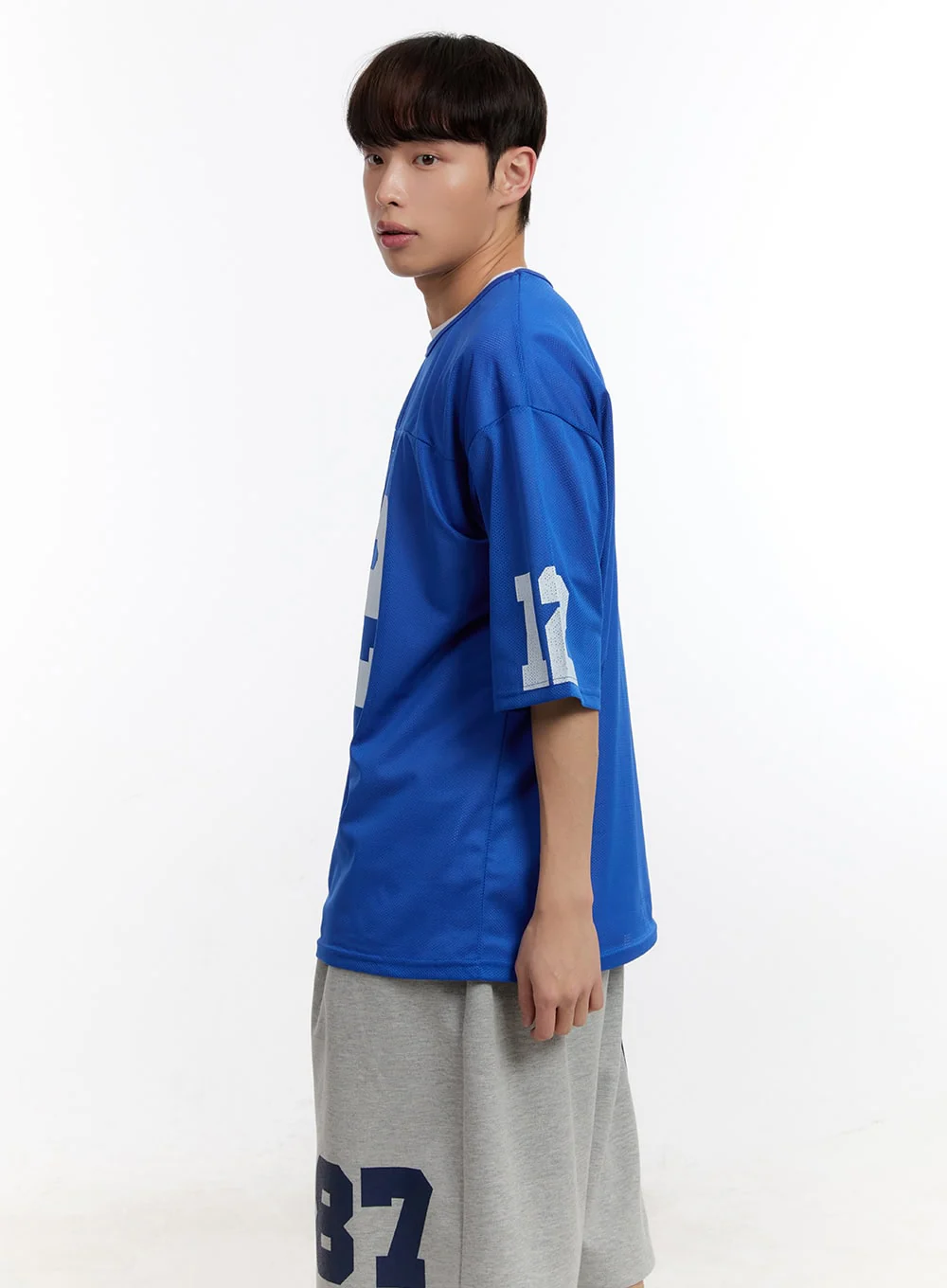 Men's Oversized Graphic Mesh T-Shirt IA504 - Image 3