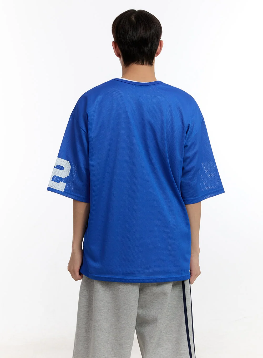 Men's Oversized Graphic Mesh T-Shirt IA504 - Image 7