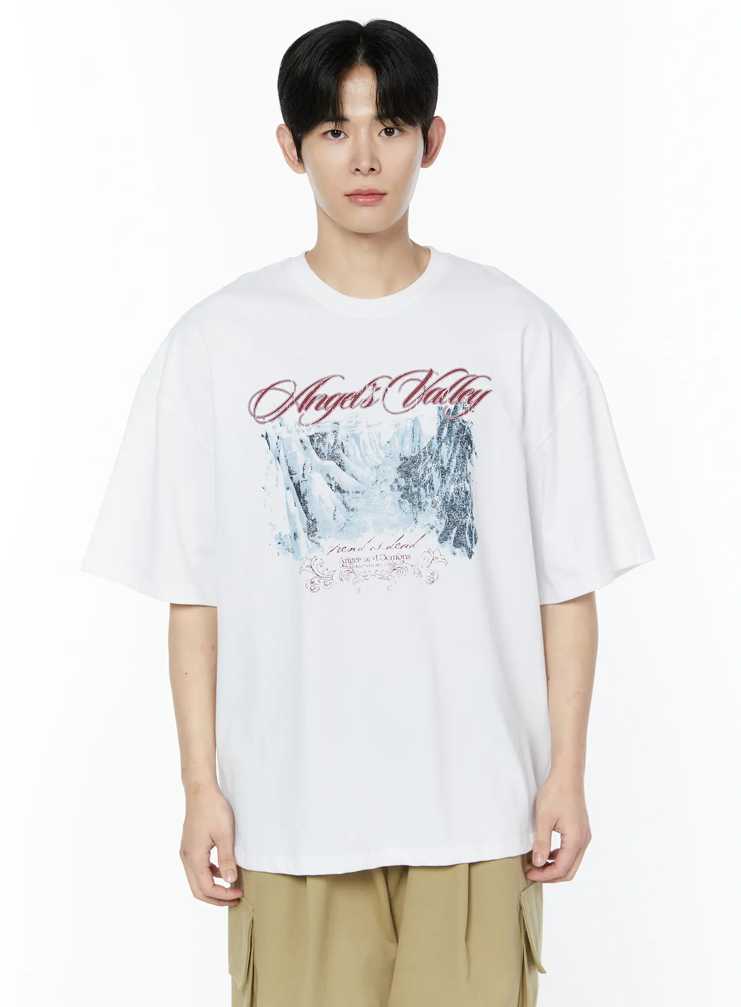 Men's Oversized Graphic Print T-Shirt IA527 - Image 8