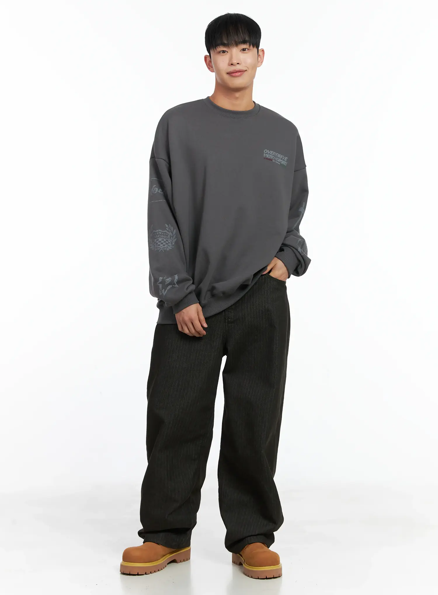 Men's Oversized Graphic Sweatshirt IN518 - Image 8