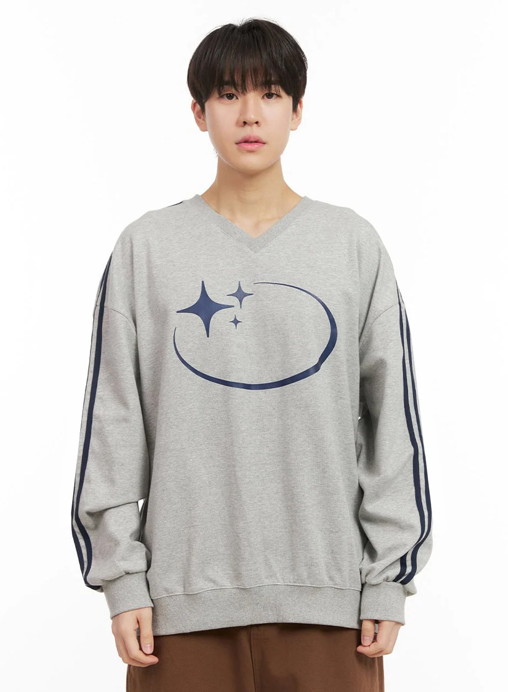 Men's Oversized Star Graphic Sweatshirt IJ517 - Image 12